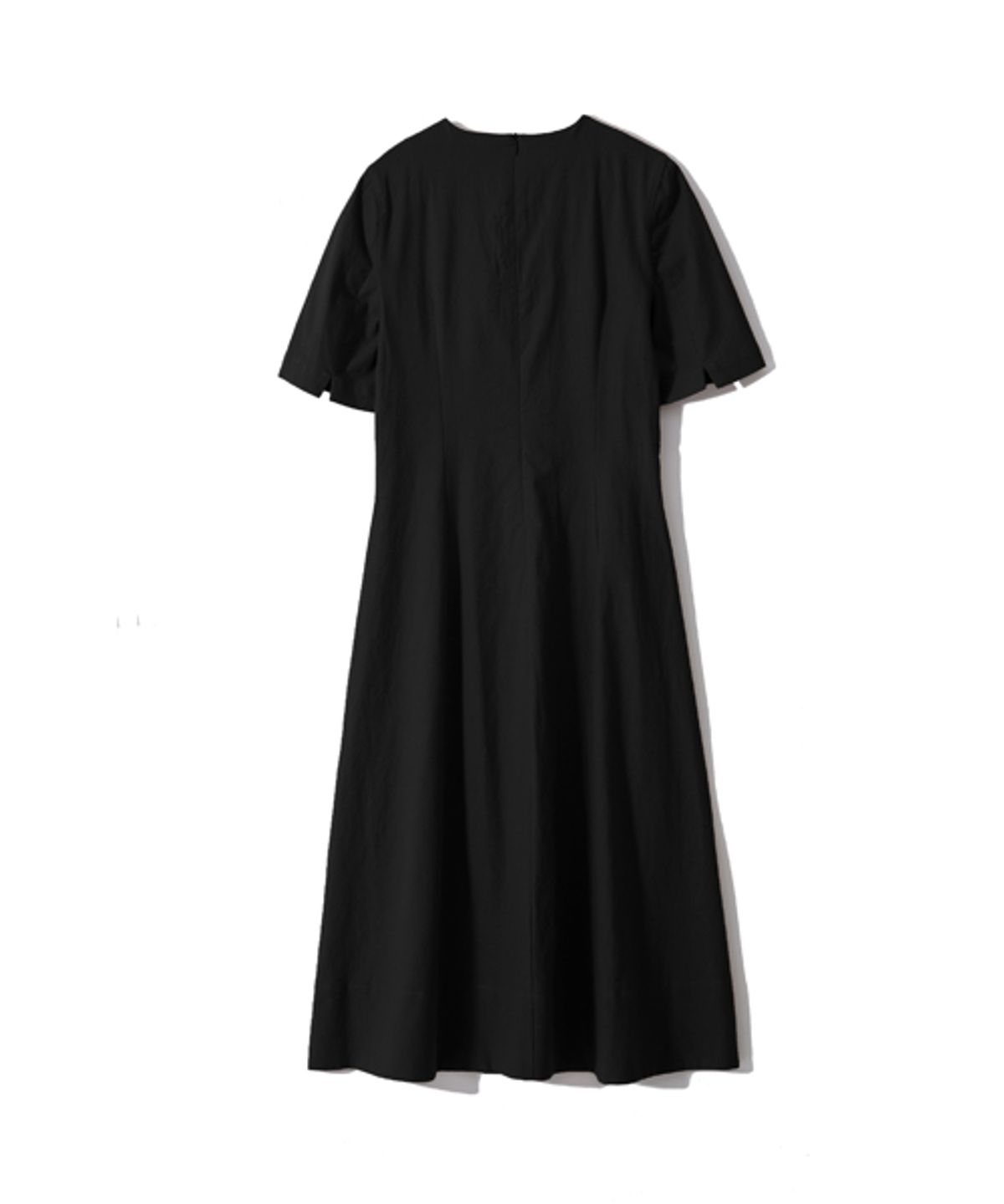 이즈(EASE) SUMMER LINEN V-NECK DRESS_BLACK