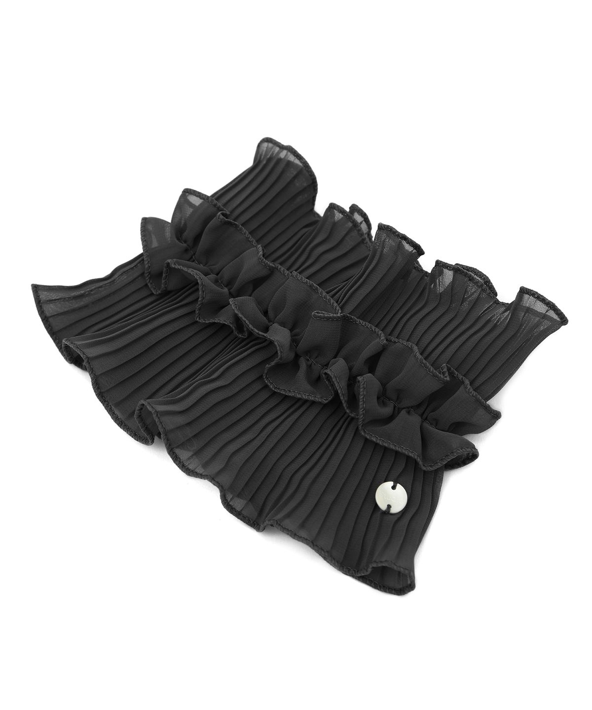 언더컨트롤 스튜디오(UNDERCONTROL STUDIO) 여름 레이스 넥커버 포인트 여성 스카프 NECK TUBE / DOUBLE PLEATED LACE / BLACK