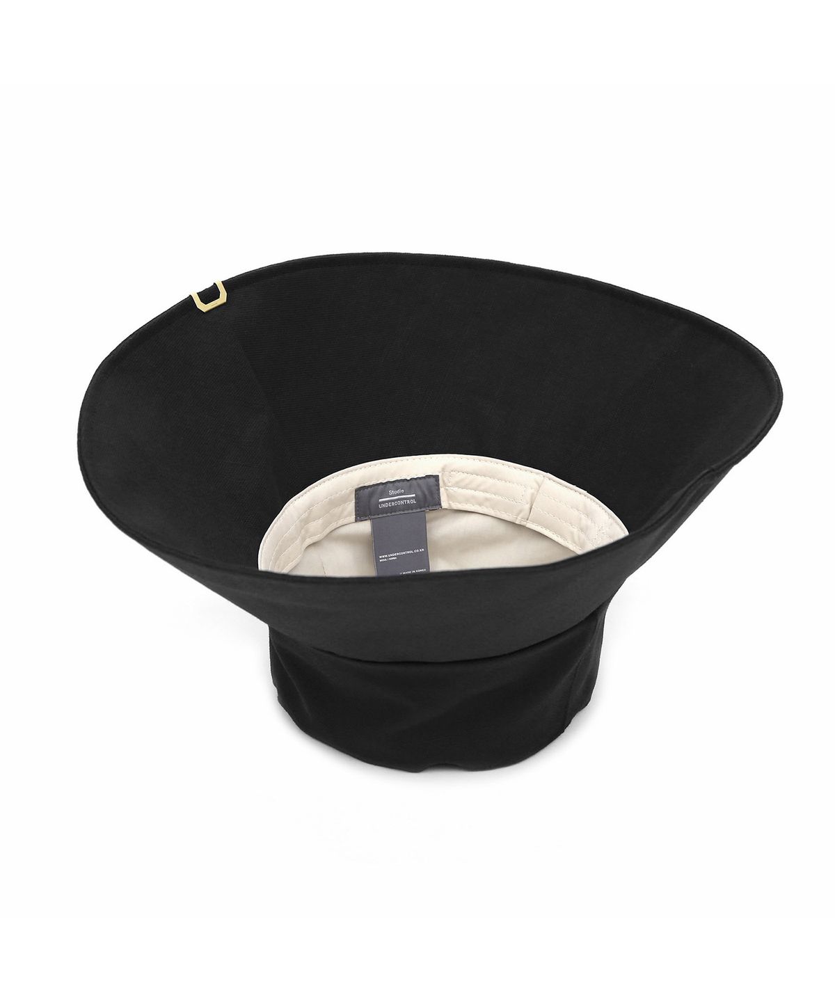 언더컨트롤 스튜디오(UNDERCONTROL STUDIO) 와이드 챙 햇빛 차단 여름 여성 버킷햇 WIDE BUCKET / BIG EYE LINEN / M BLACK