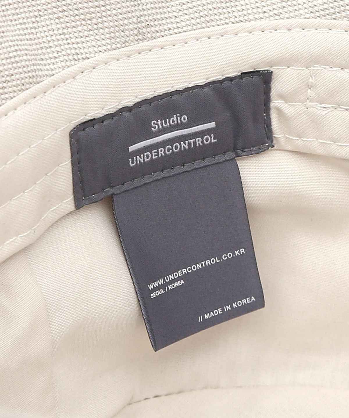 언더컨트롤 스튜디오(UNDERCONTROL STUDIO) 와이드 챙 햇빛 차단 여름 여성 버킷햇 WIDE BUCKET / BIG EYE LINEN / SAND BEIGE