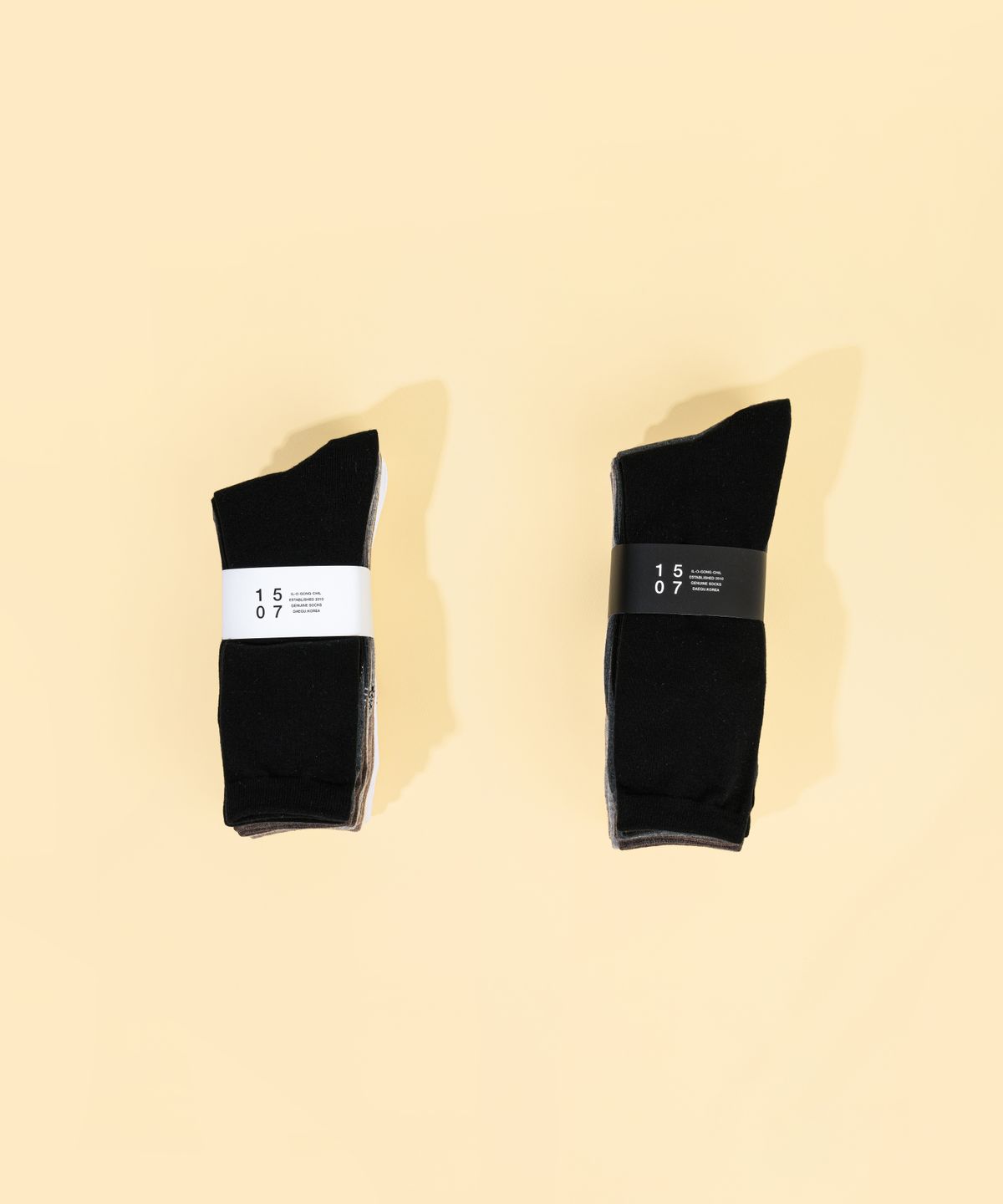 일오공칠(IL-O-GONG-CHIL) [7PACK] 1507 베이직 트라우져 하이 삭스 - 그라데이션팩