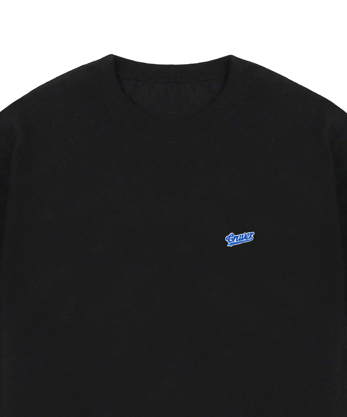 그레이버(GRAVER) [UNISEX]베이스볼 블루 로고 자수 반팔티_블랙