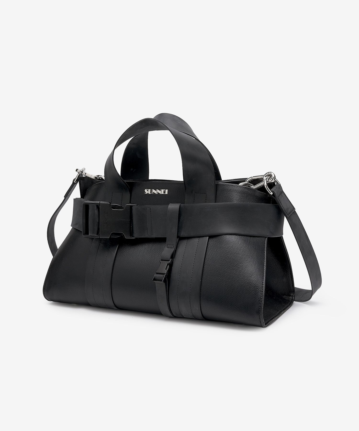 MUSINSA | SUNNEI Paralleled Piped Messenger Bag - Black