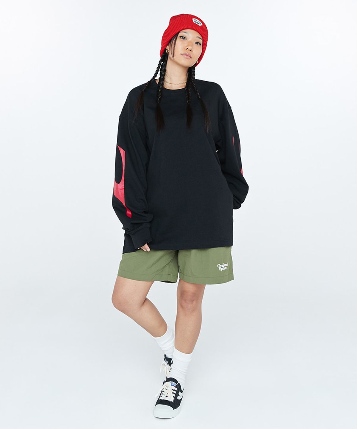 프로-스펙스(PRO-SPECS) LOGO NYLON HALF PANTS KAKI