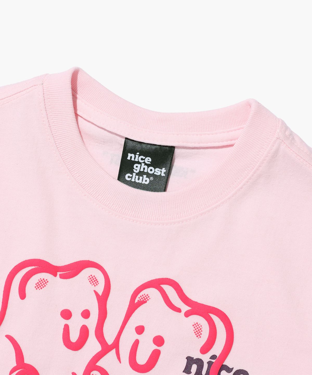 나이스고스트클럽 키즈(NICE GHOST CLUB KIDS) 키즈 구미 베어 로고 티셔츠_핑크(NG2DMCT500A)