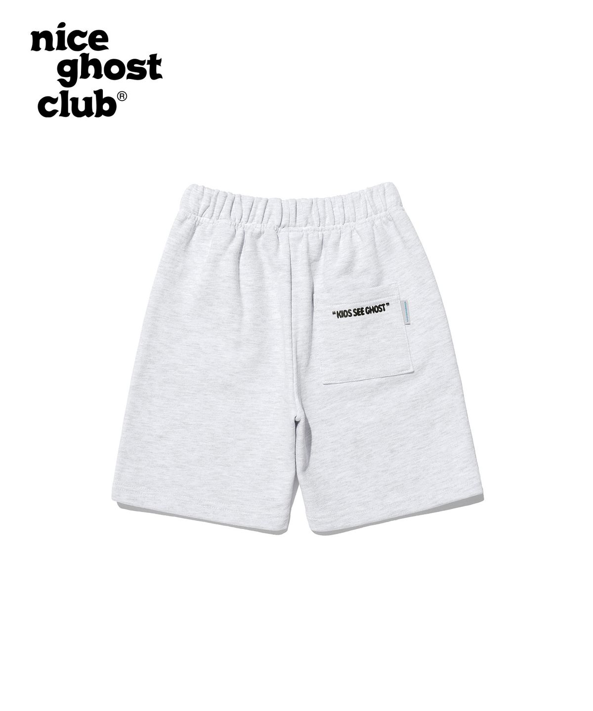 나이스고스트클럽 키즈(NICE GHOST CLUB KIDS) 키즈 오리지널 로고 스웻 숏 팬츠_라이트그레이(NG2DMCPA63A)