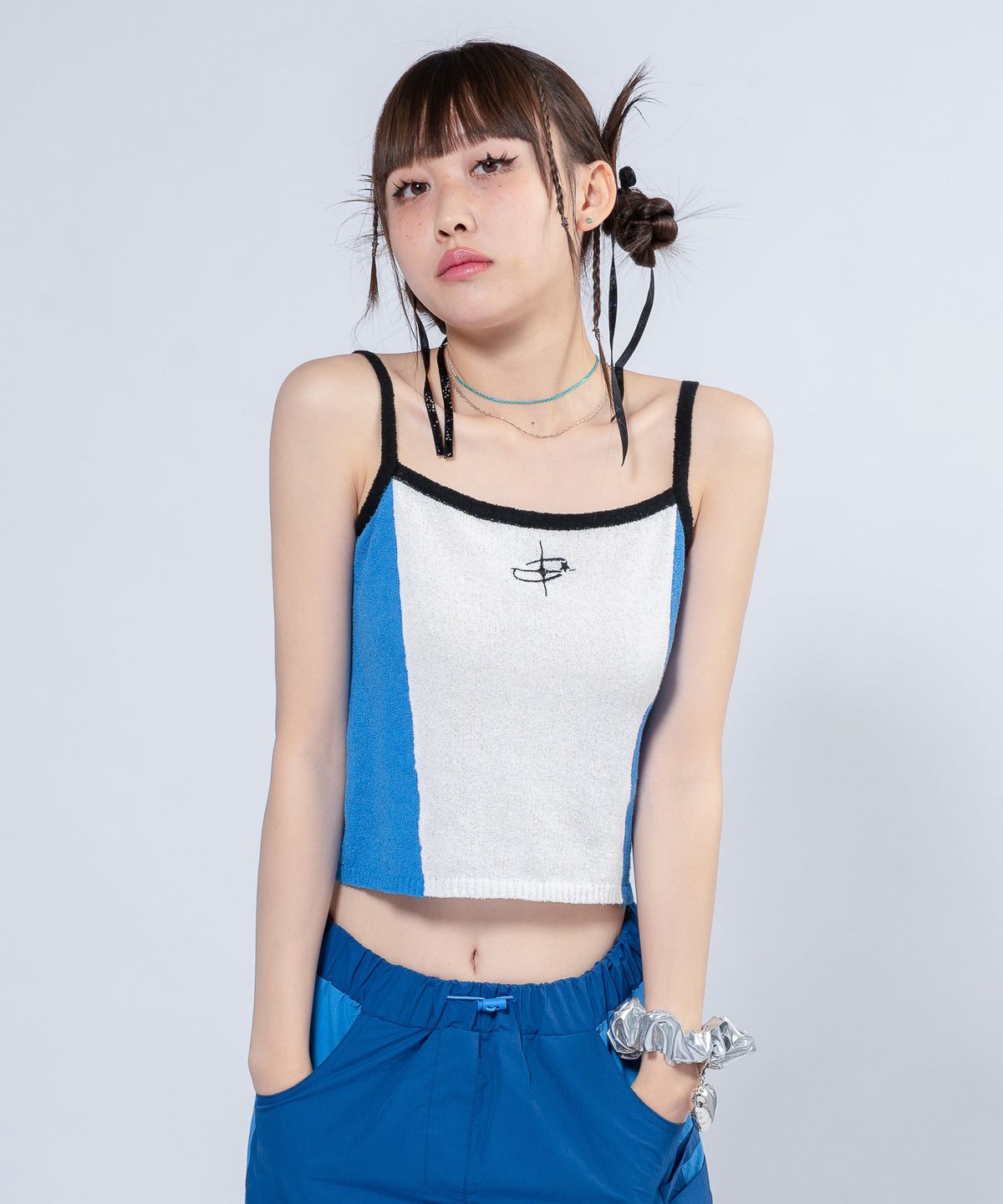 언유주얼 노말(UNUSUALNORMAL) NASH 2 COLOR KNIT TOP_PURE WHITE