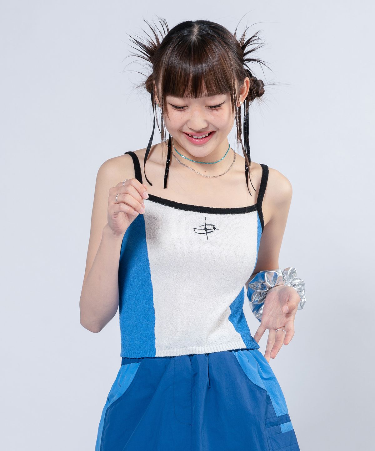 언유주얼 노말(UNUSUALNORMAL) NASH 2 COLOR KNIT TOP_PURE WHITE