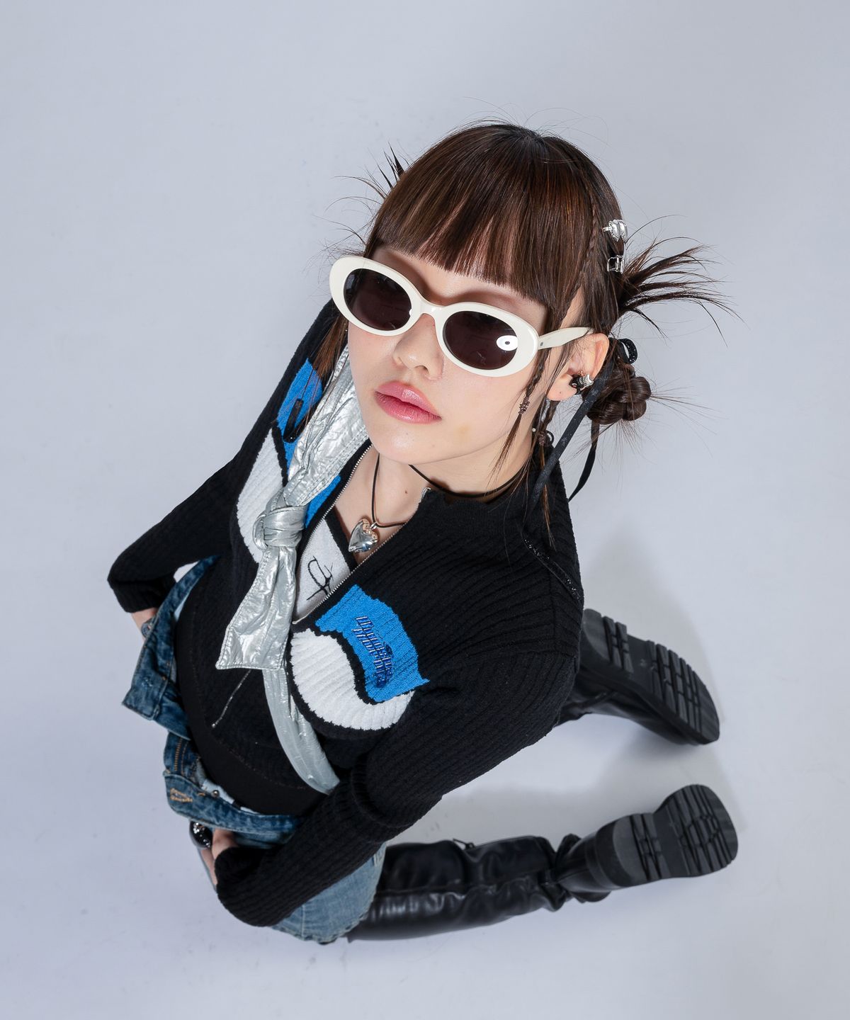 언유주얼 노말(UNUSUALNORMAL) NASH KNIT ZIP-UP JACKET_BLACK