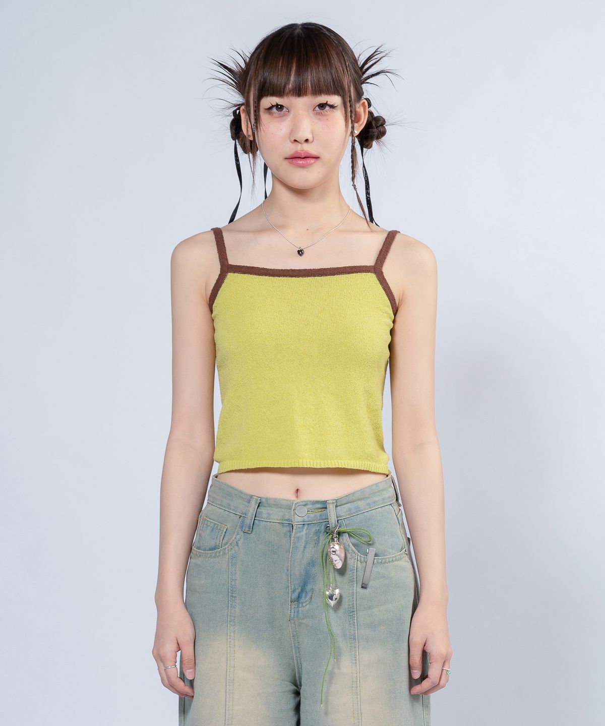언유주얼 노말(UNUSUALNORMAL) NASH 2 COLOR KNIT TOP_CREAM