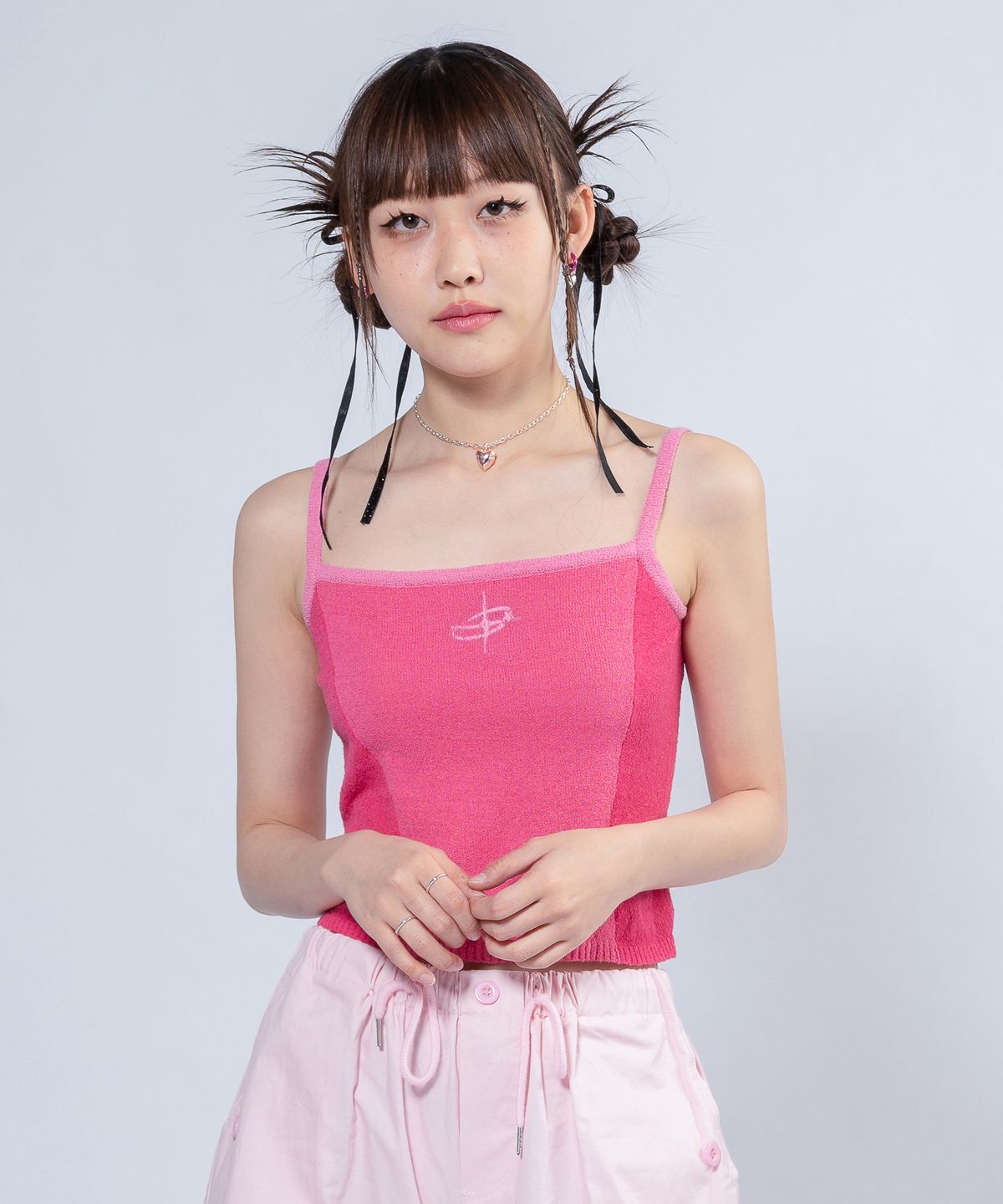 언유주얼 노말(UNUSUALNORMAL) NASH 2 COLOR KNIT TOP_PINK