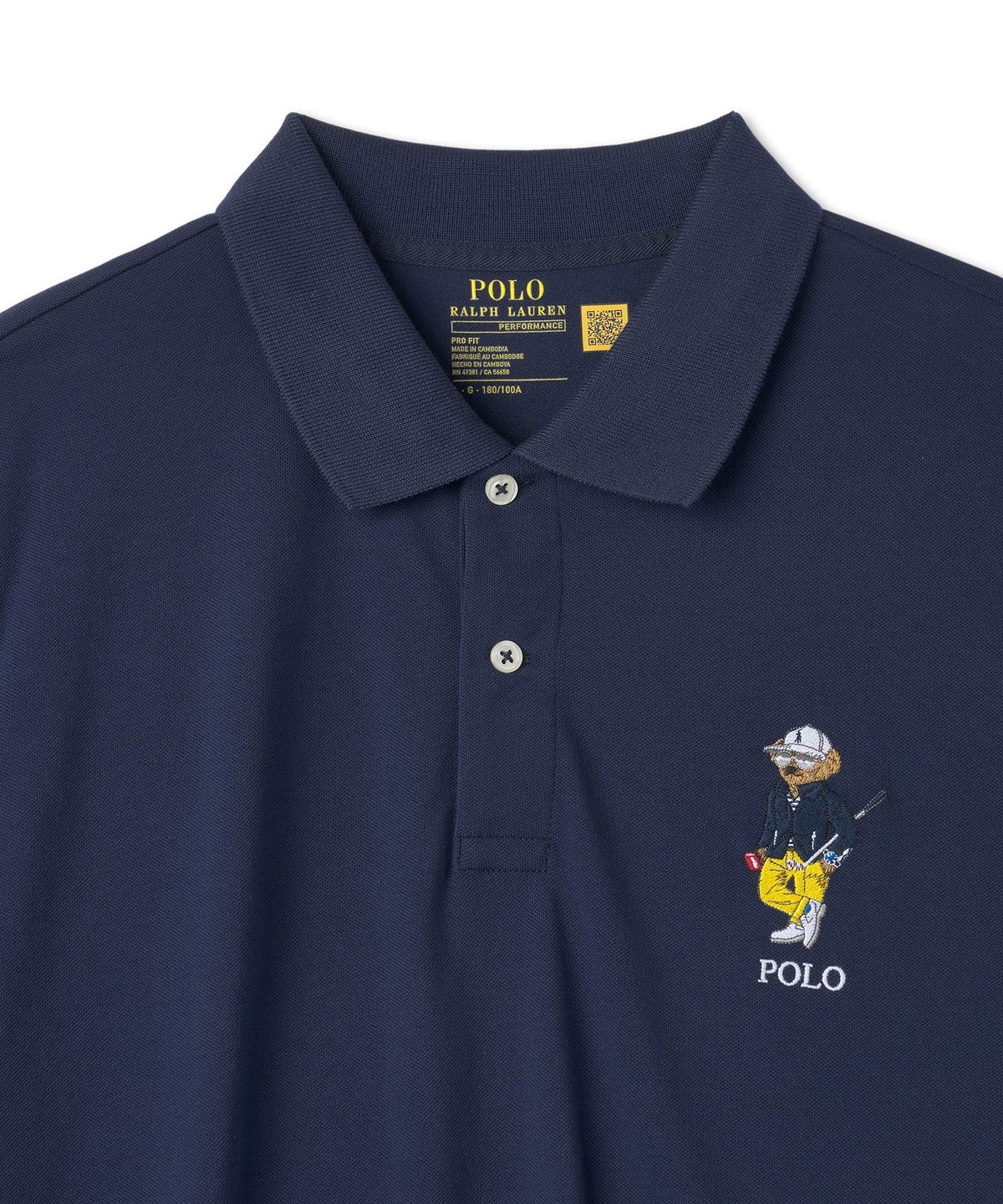 폴로 랄프 로렌 골프(POLO RALPH LAUREN GOLF) 커스텀 슬림 퍼포먼스 베어 폴로 셔츠 - 네이비