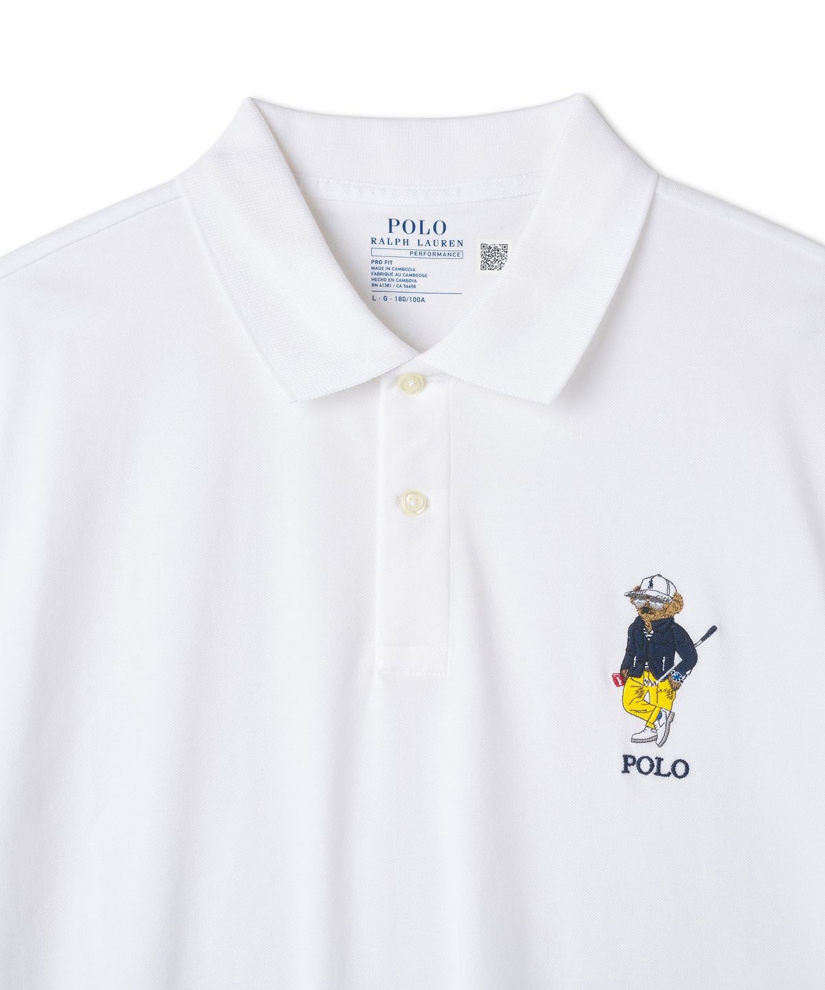 폴로 랄프 로렌 골프(POLO RALPH LAUREN GOLF) 커스텀 슬림 퍼포먼스 베어 폴로 셔츠 - 화이트