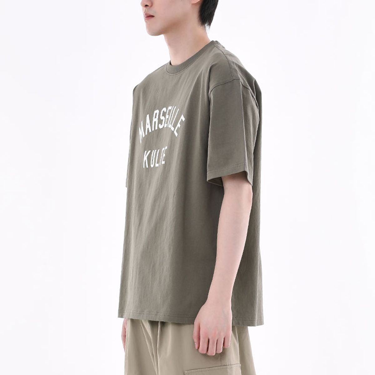 쿨트(KULTE) MARSEILLE COLLEGE T-SHIRT 카키