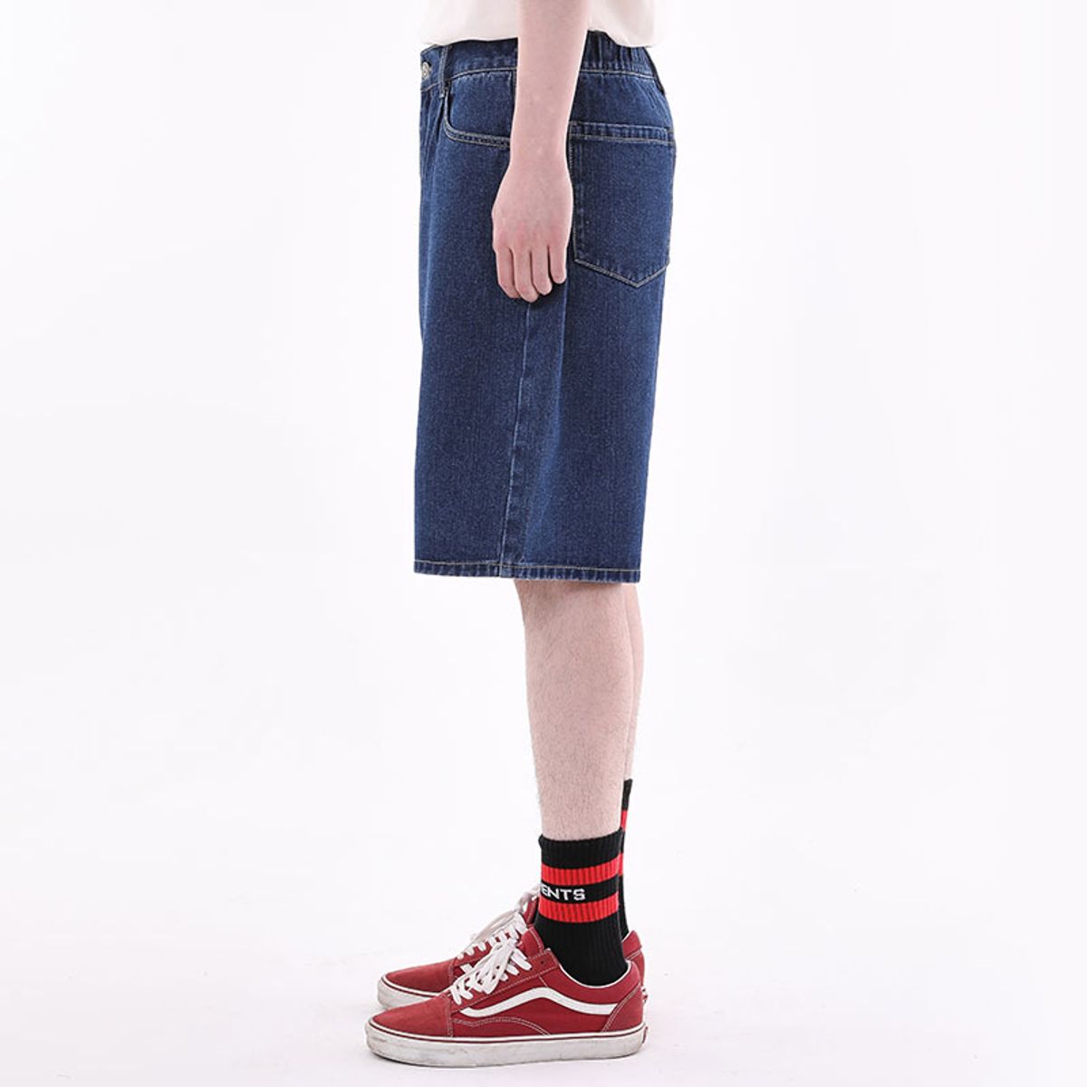 쿨트(KULTE) WIDE BURMUDA DENIM SHORT 딥인디고