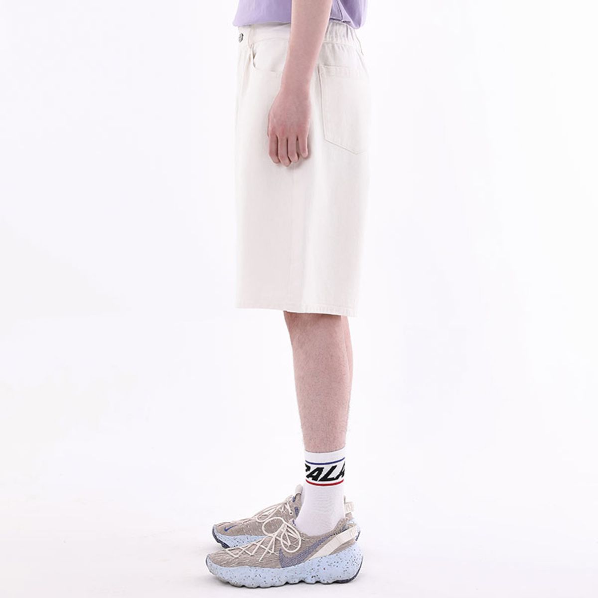 쿨트(KULTE) WIDE BURMUDA DENIM SHORT 아이보리