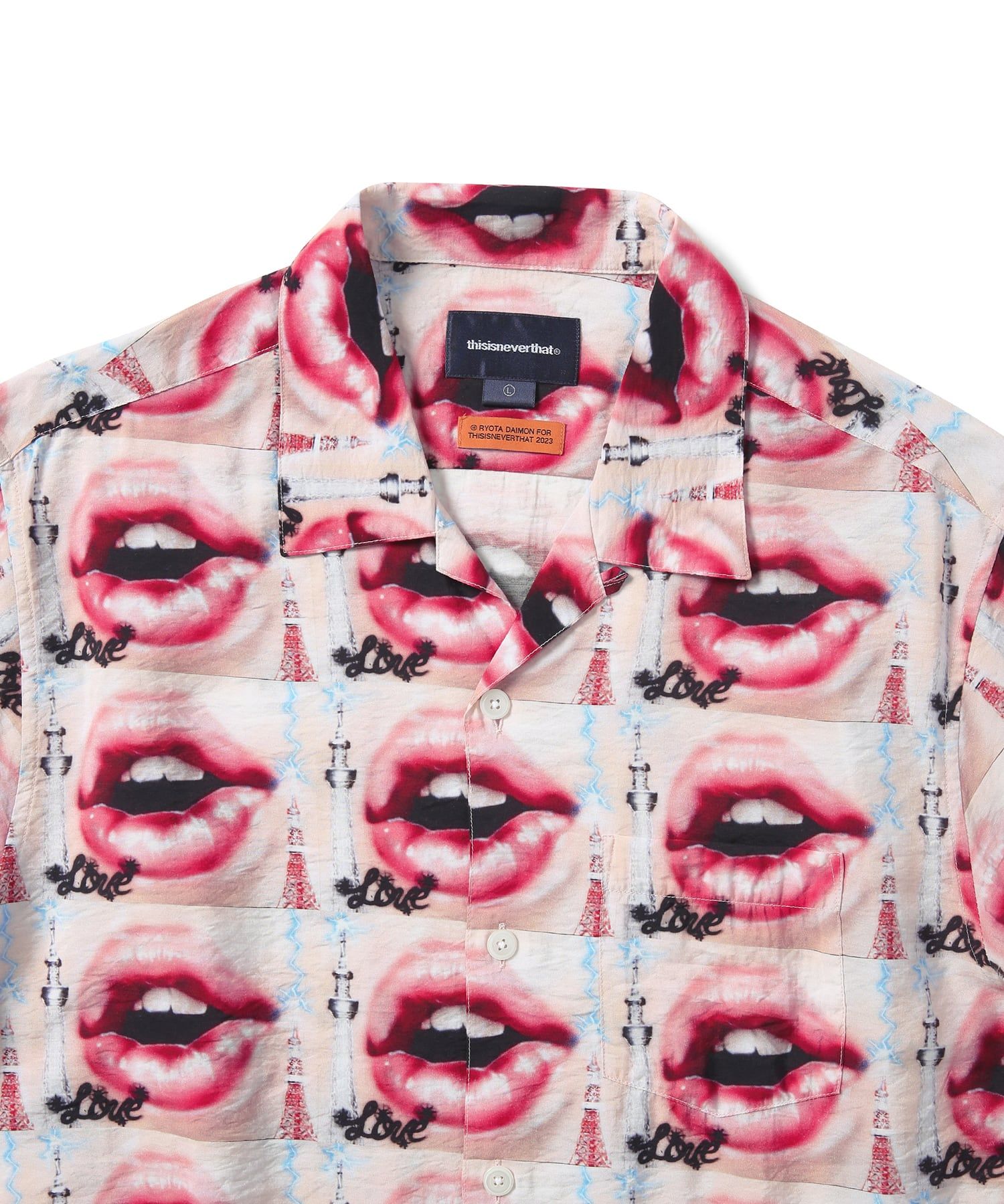 【THISISNEVERTHAT】リップス レーヨンシャツ ピンク MUSINSA | thisisneverthat® Lips Rayon Shirt Pink
