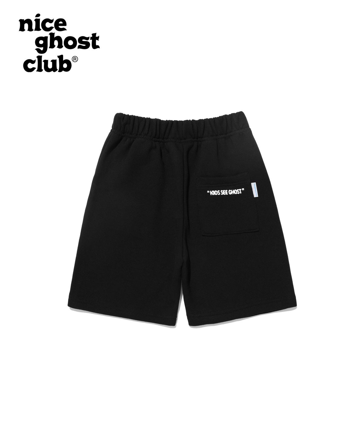 나이스고스트클럽 키즈(NICE GHOST CLUB KIDS) 키즈 오리지널 로고 스웻 숏 팬츠_블랙(NG2DMCPA63A)