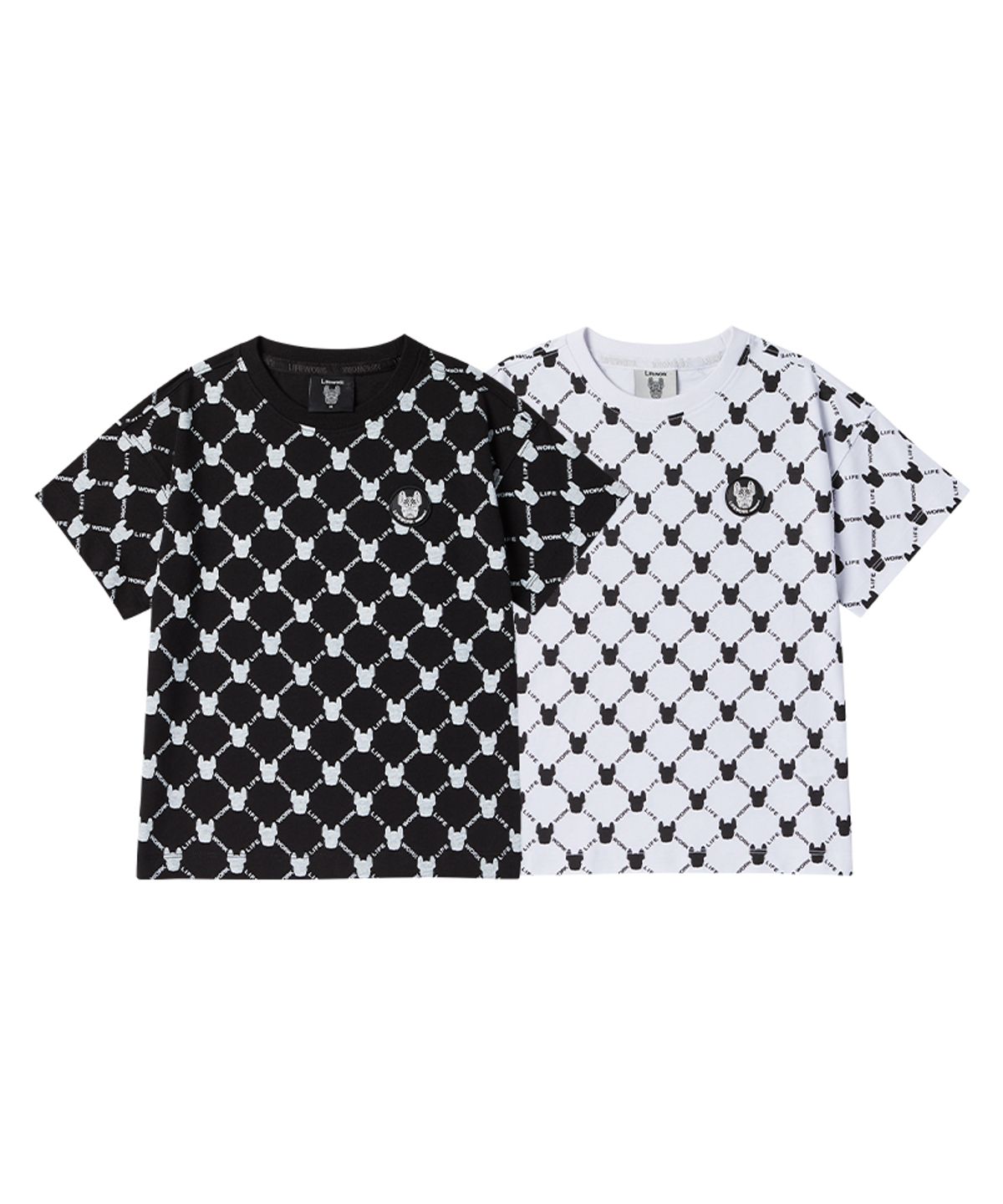 라이프워크 키즈(LIFEWORK KIDS) 키즈) 모노그램 패턴 반팔 티셔츠