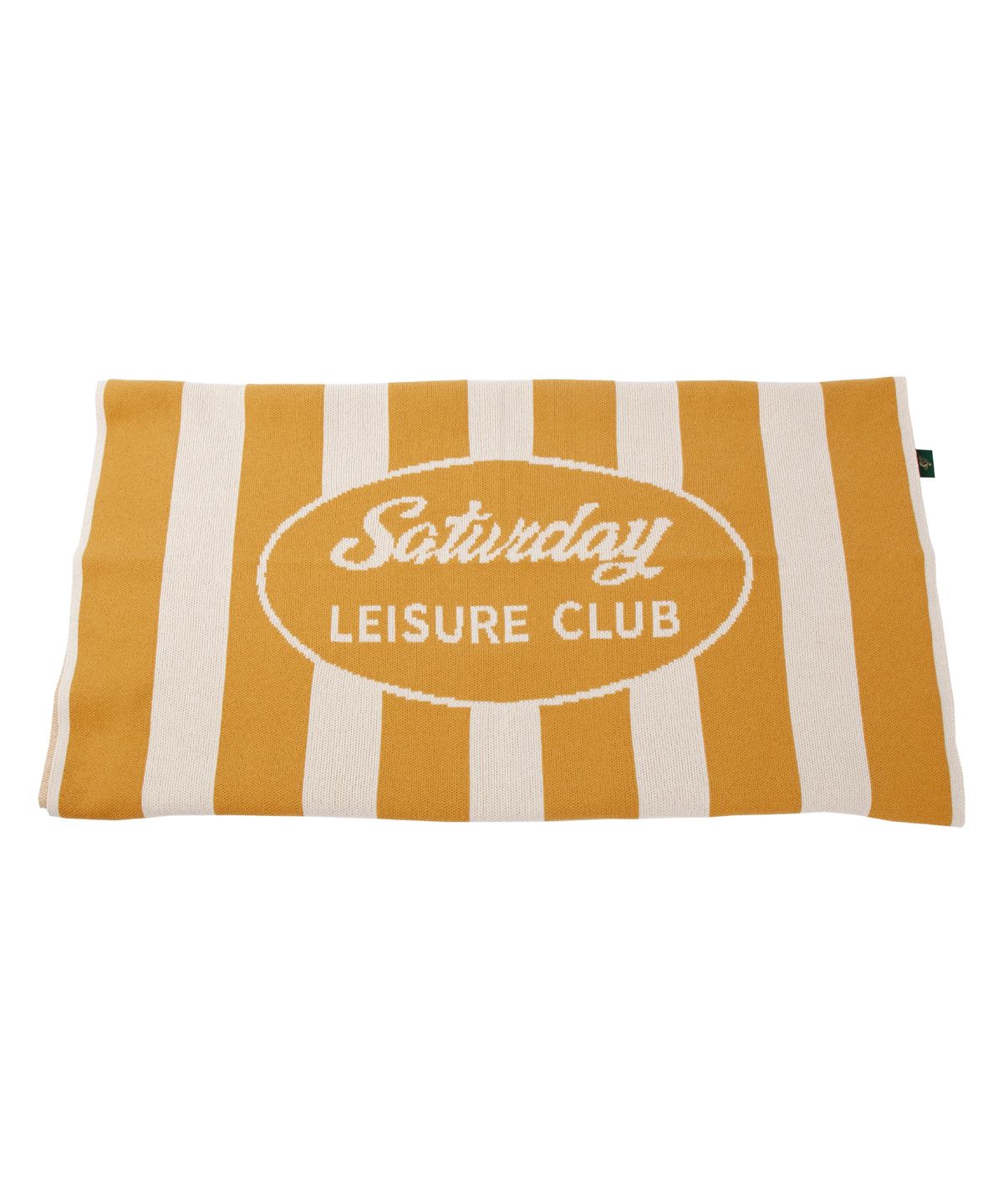 세러데이 레저 클럽(SATURDAY LEISURE CLUB) Knit Leisure Mat & Blanket - Mustard & Ivory Stripe