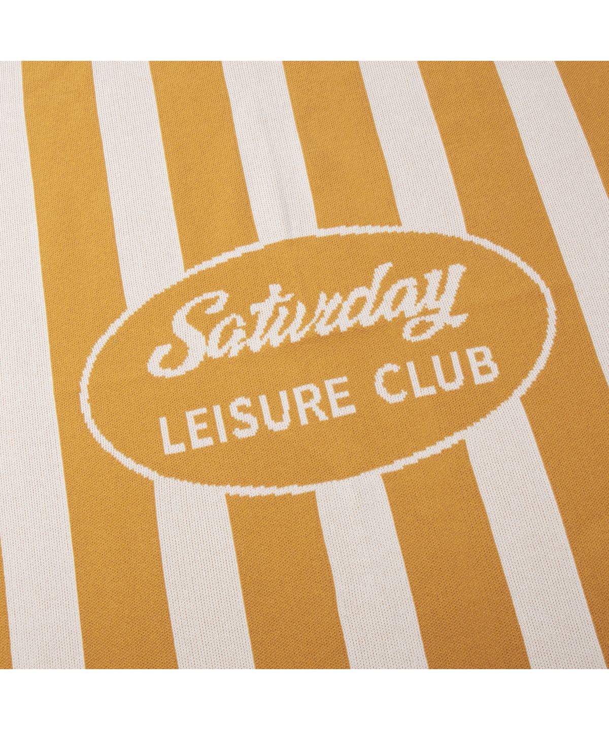 세러데이 레저 클럽(SATURDAY LEISURE CLUB) Knit Leisure Mat & Blanket - Mustard & Ivory Stripe