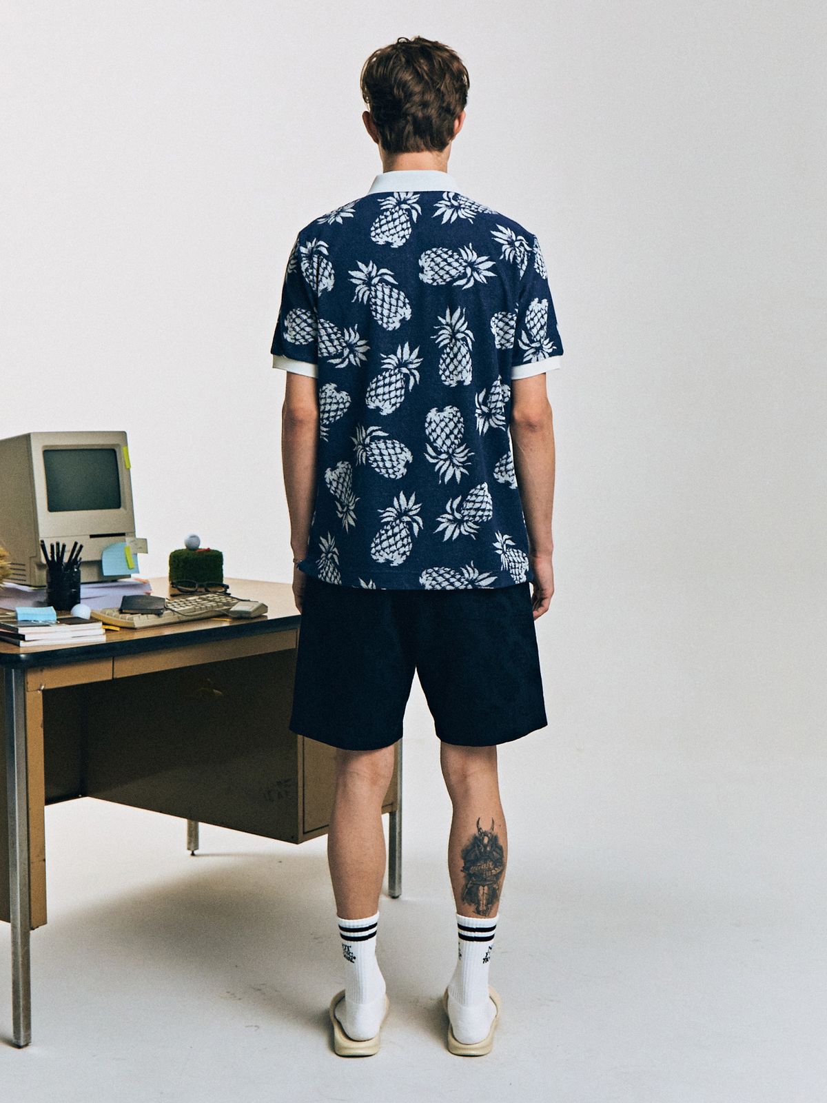 컨티먼트(CONTEMENT) PINEAPPLE JACQUARD COTTON SHORTS