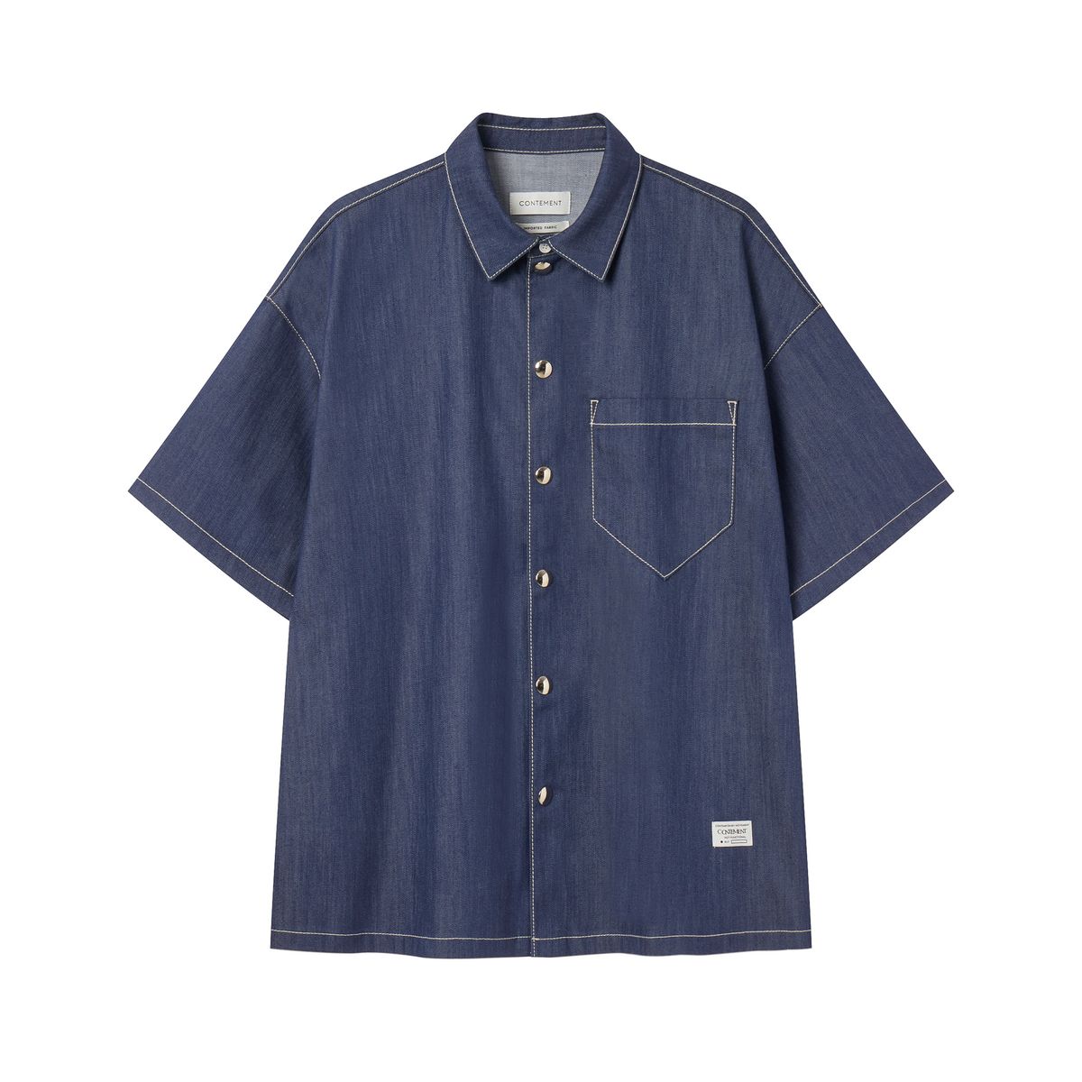 컨티먼트(CONTEMENT) LYOCELL DENIM SNAP FRONT SHIRT