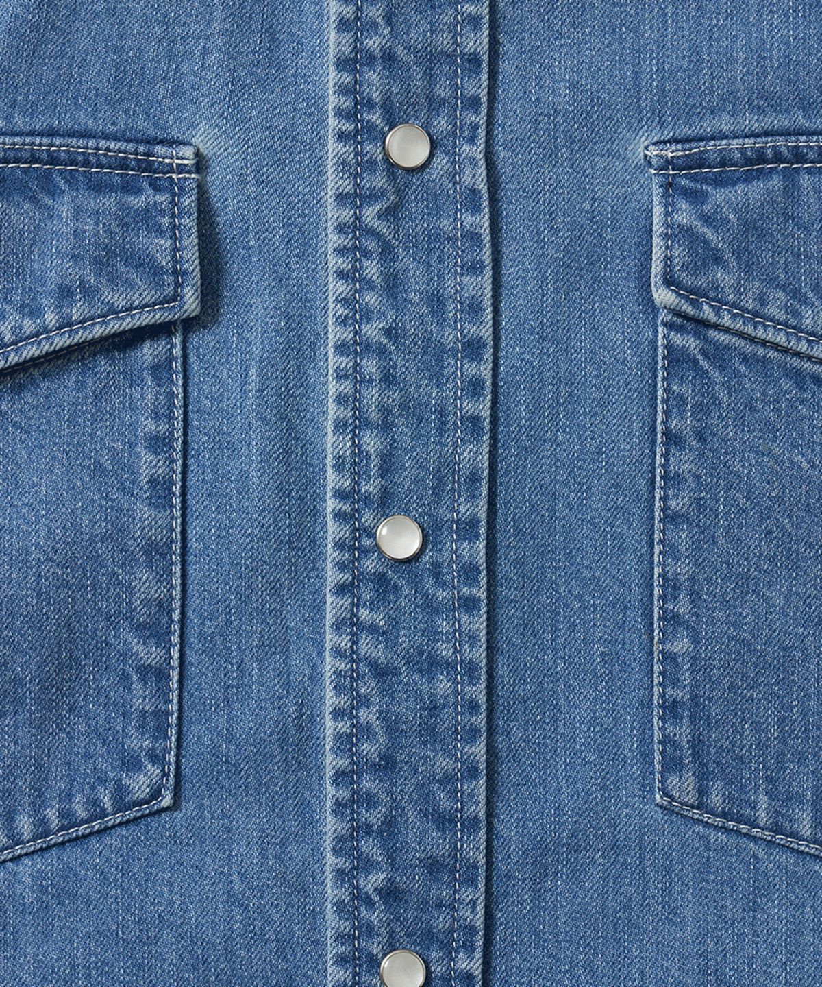 포터리(POTTERY) Light Denim Shirt (Mid Blue)