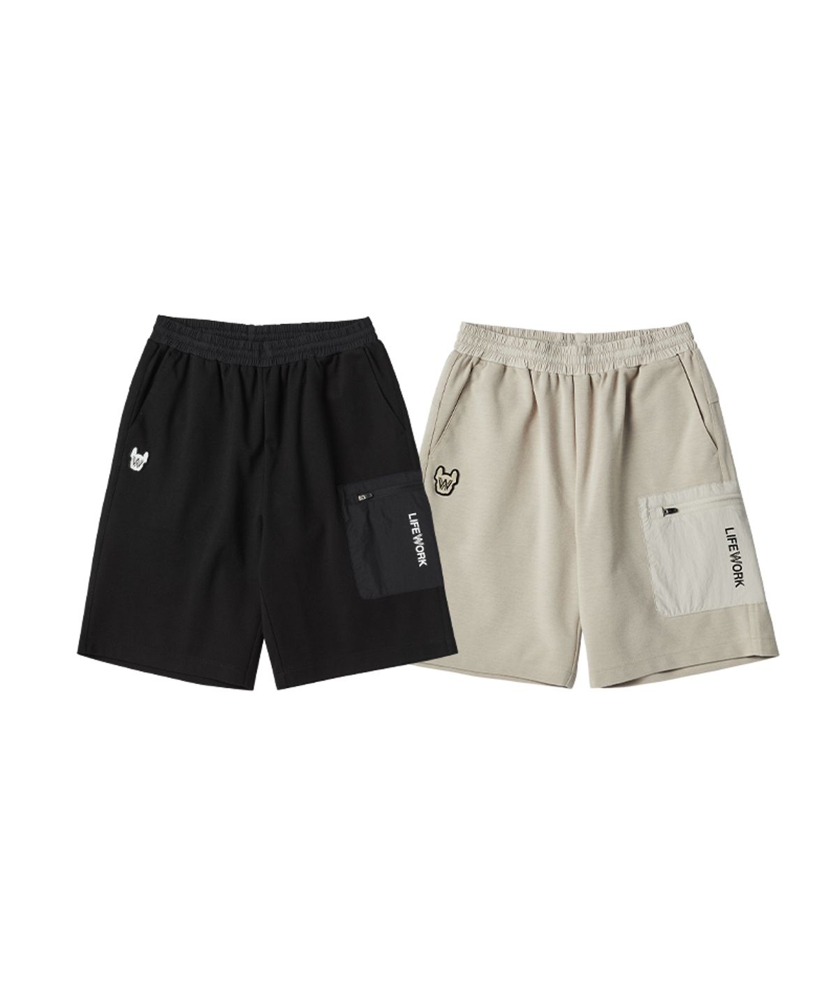 라이프워크 키즈(LIFEWORK KIDS) 키즈) 투톤 배색 하프팬츠