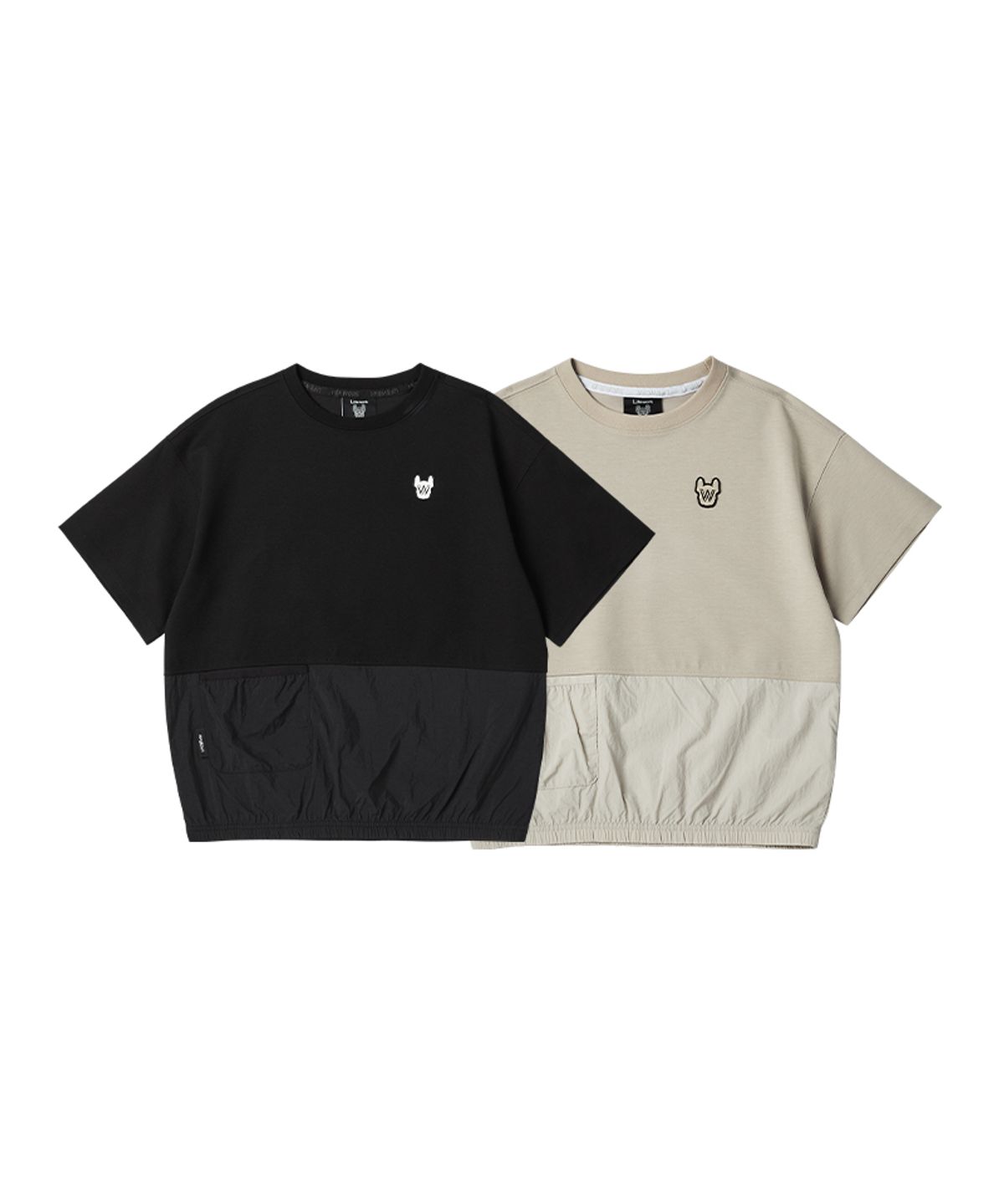 라이프워크 키즈(LIFEWORK KIDS) 키즈) 투톤 배색 반팔 티셔츠