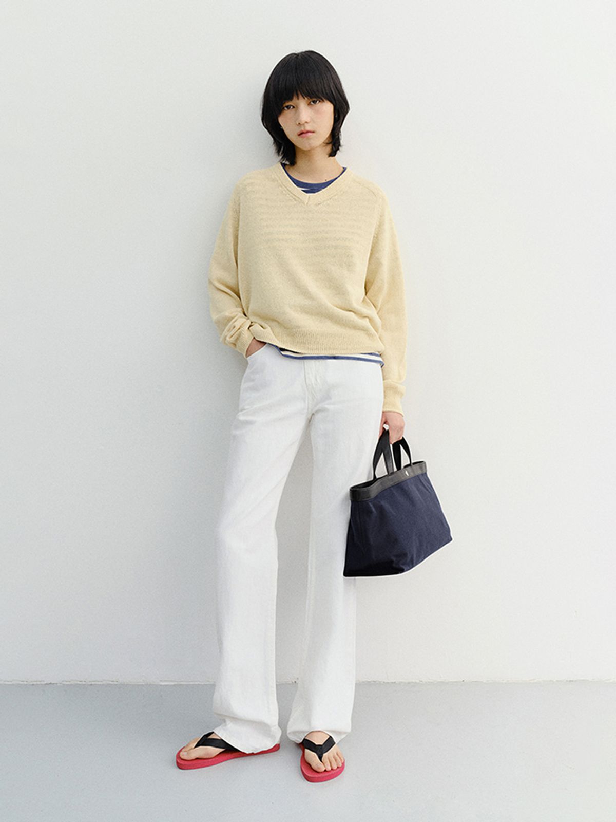 던스트(DUNST) RELAXED SUMMER DENIM PANTS_UDPA6B223_OFF WHITE
