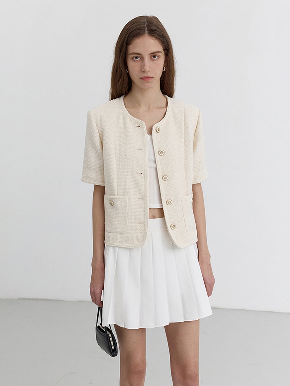 던스트(DUNST) SUMMER TWEED JACKET_UDJA5B223_IVORY