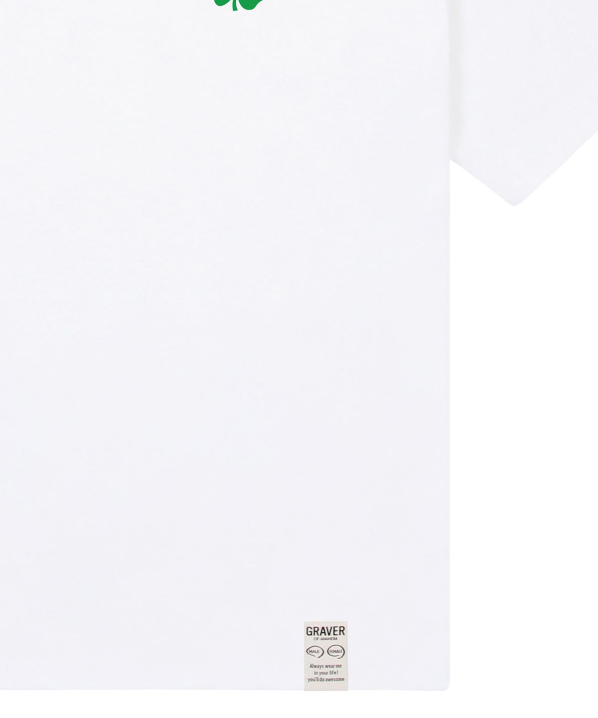 그레이버(GRAVER) [UNISEX]스몰 클로버 플라워 스마일 반팔티_화이트