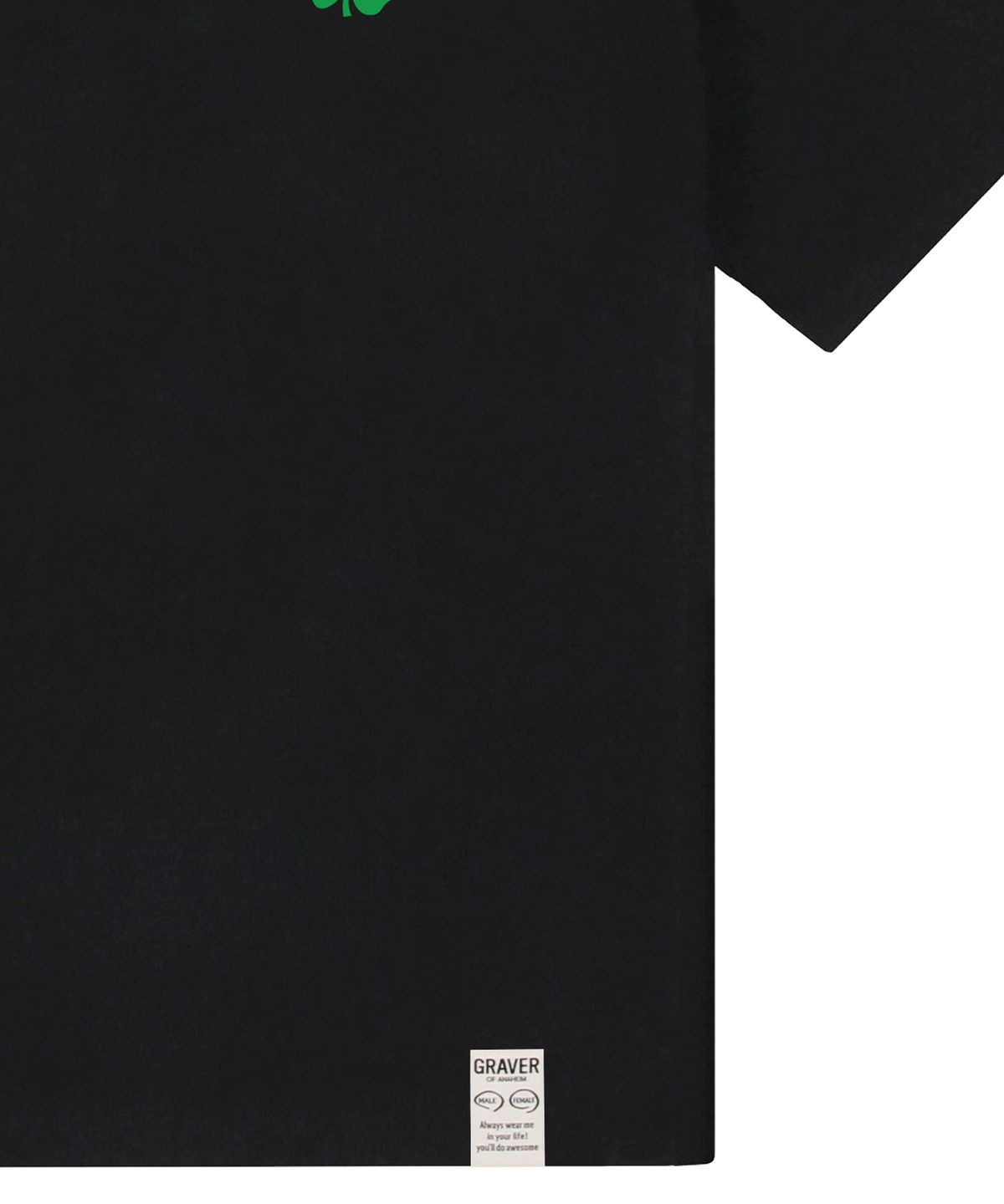 그레이버(GRAVER) [UNISEX]스몰 클로버 플라워 스마일 반팔티_블랙