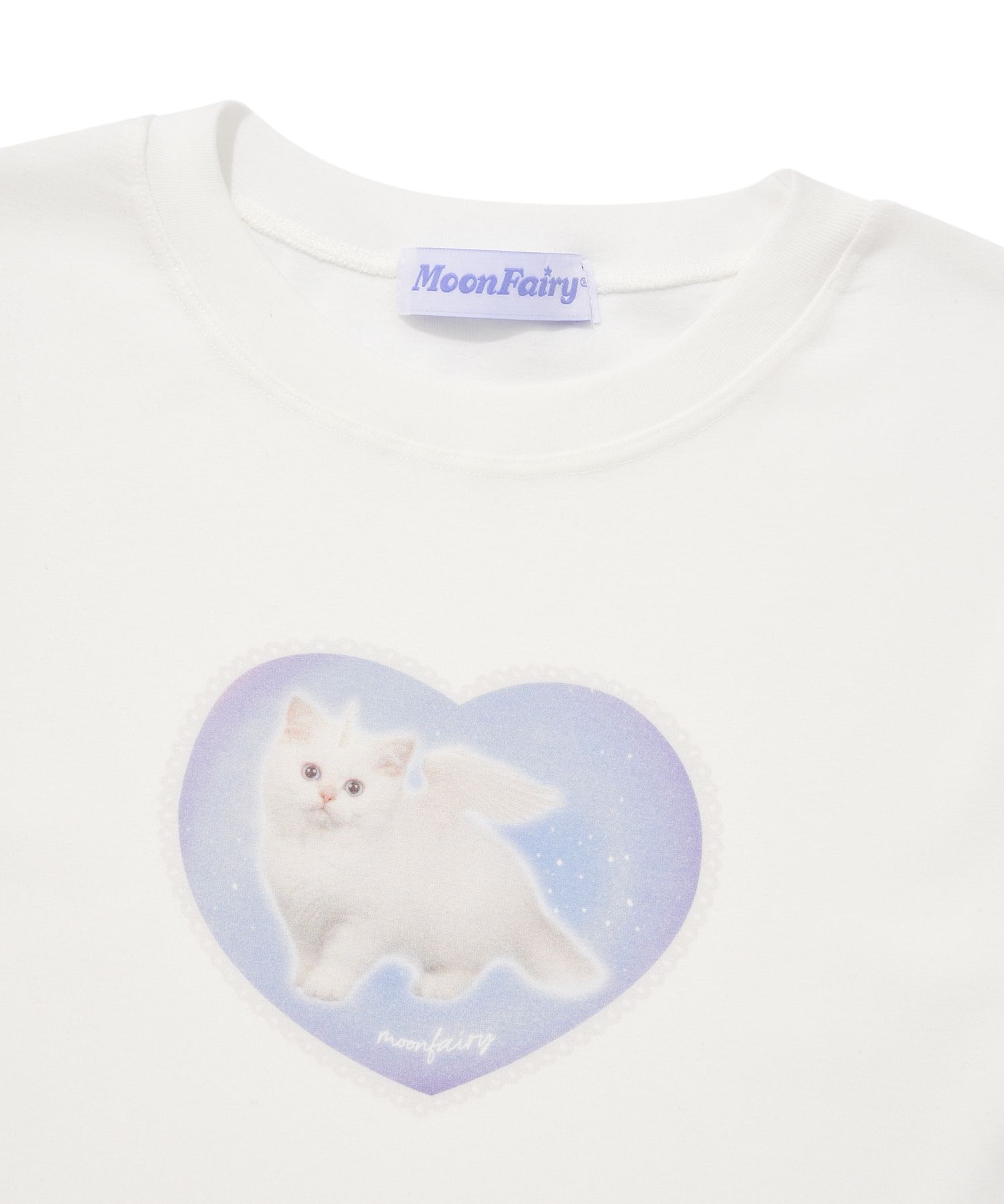 ◆24SS MOON FAIRY MF BLUR HEART KITTY Tシャツ◆ MUSINSA | MOON FAIRY MF LACE HEART CAT LONG SLEEVE TEE-WHITE