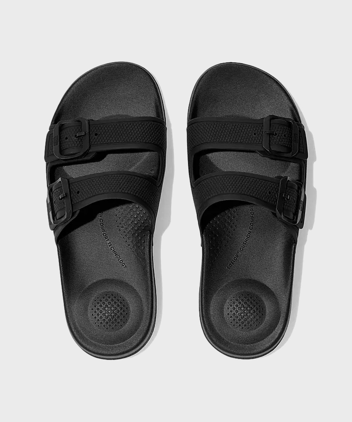핏플랍(FITFLOP) 아이쿠션 버클 슬라이드 All Black
