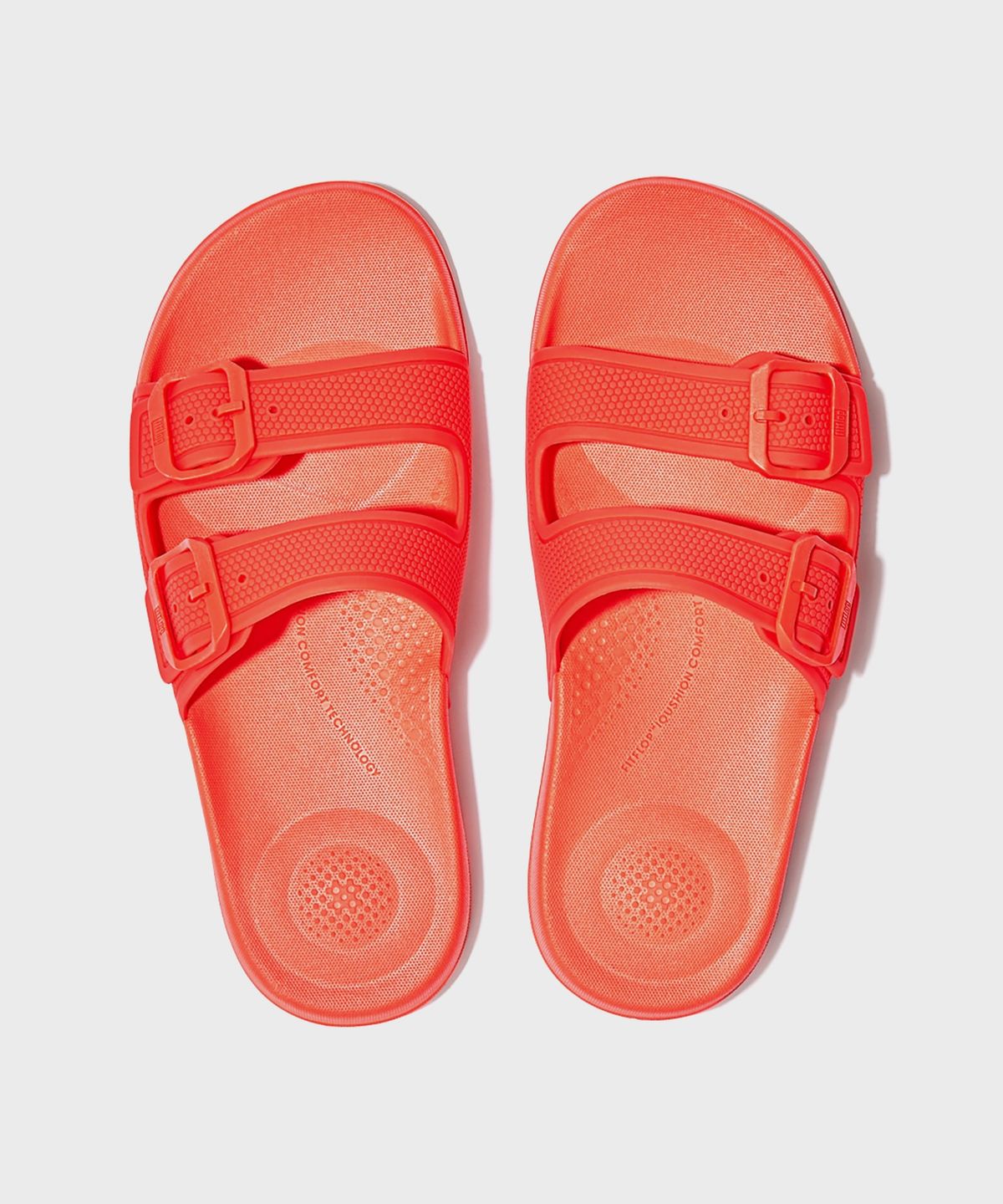 핏플랍(FITFLOP) 아이쿠션 버클 슬라이드 Neon Orange