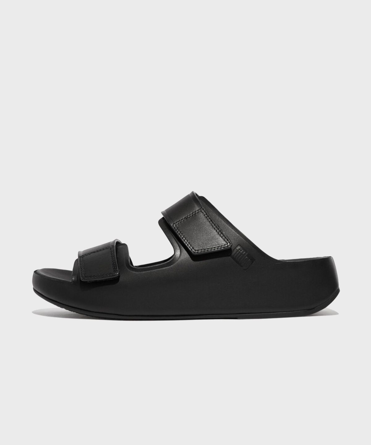핏플랍(FITFLOP) 남성 사멜 벨크로 슬리퍼 레더 All Black