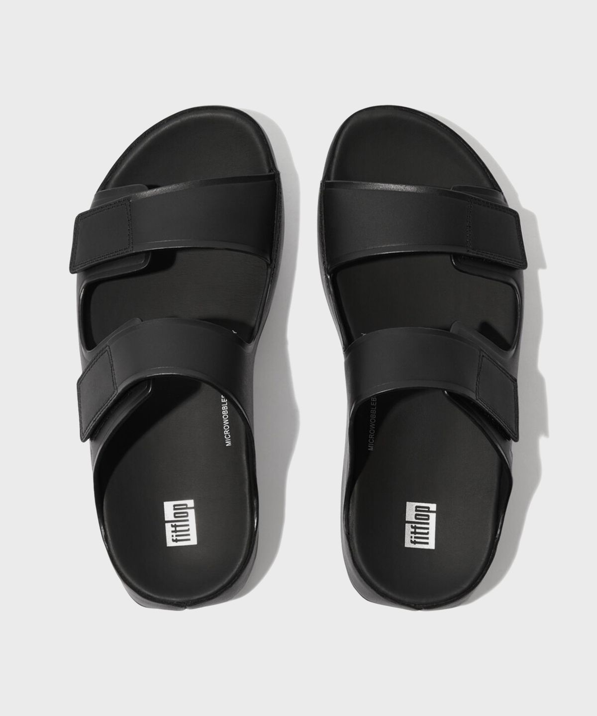 핏플랍(FITFLOP) 남성 사멜 벨크로 슬리퍼 레더 All Black