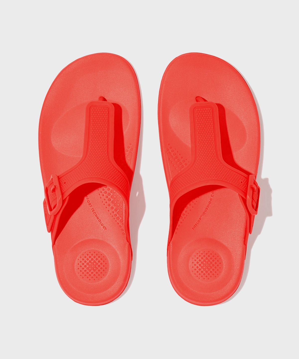 핏플랍(FITFLOP) 아이쿠션 버클 쪼리 Neon Orange