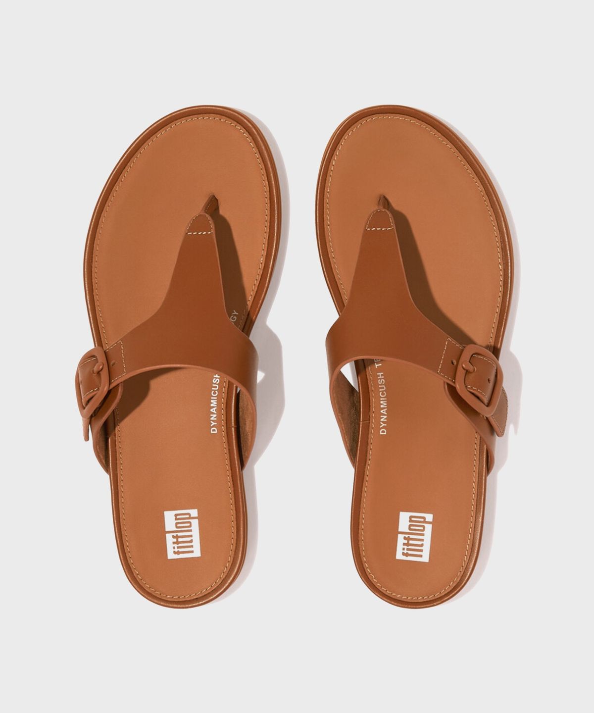 핏플랍(FITFLOP) 그라시에 버클 토포스트 레더 쪼리 Light Tan