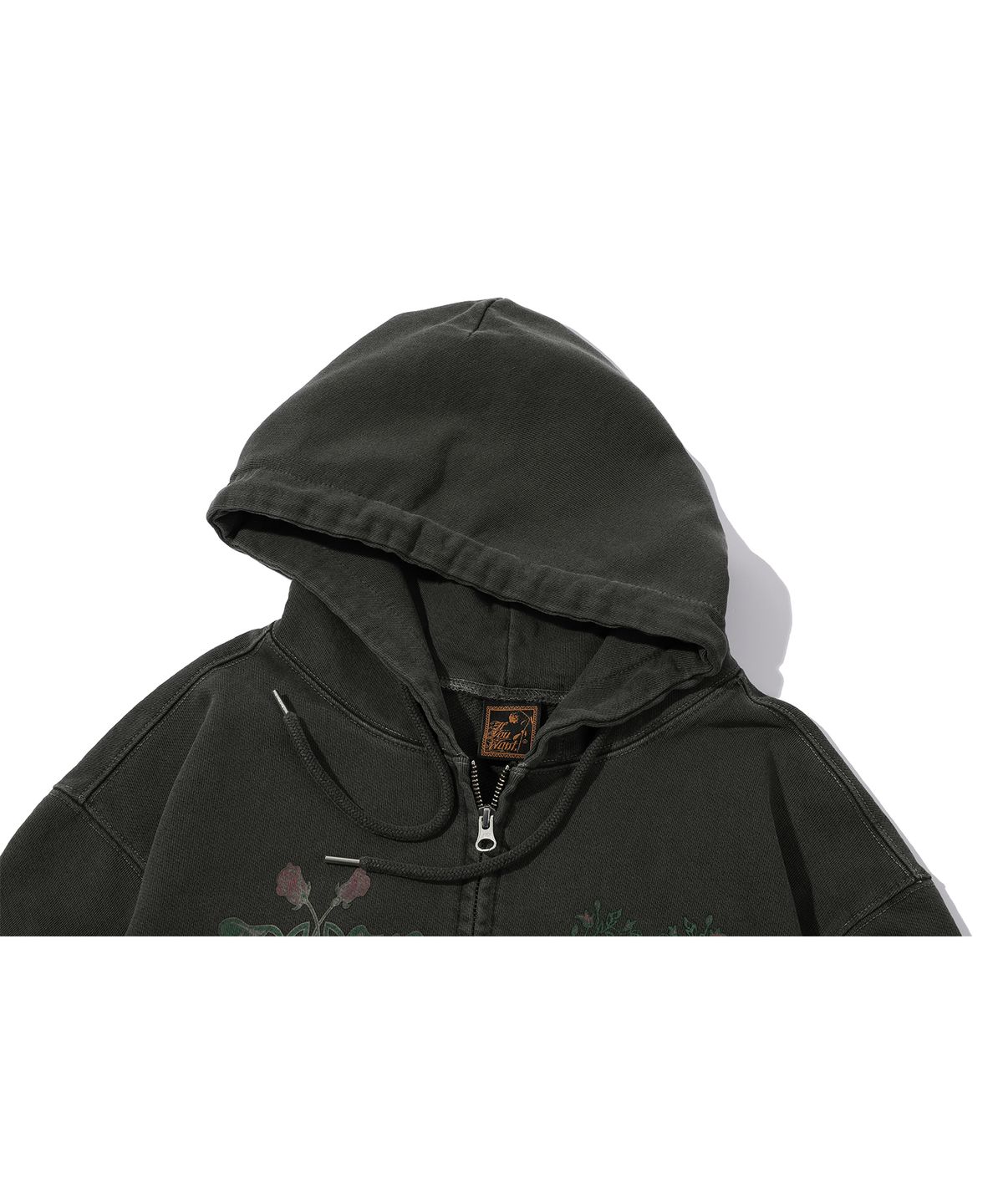 이퓨원트(IFYOUWANT) 2 WAY BUNNY CROP pigment HOOD ZIPUP smokeblack