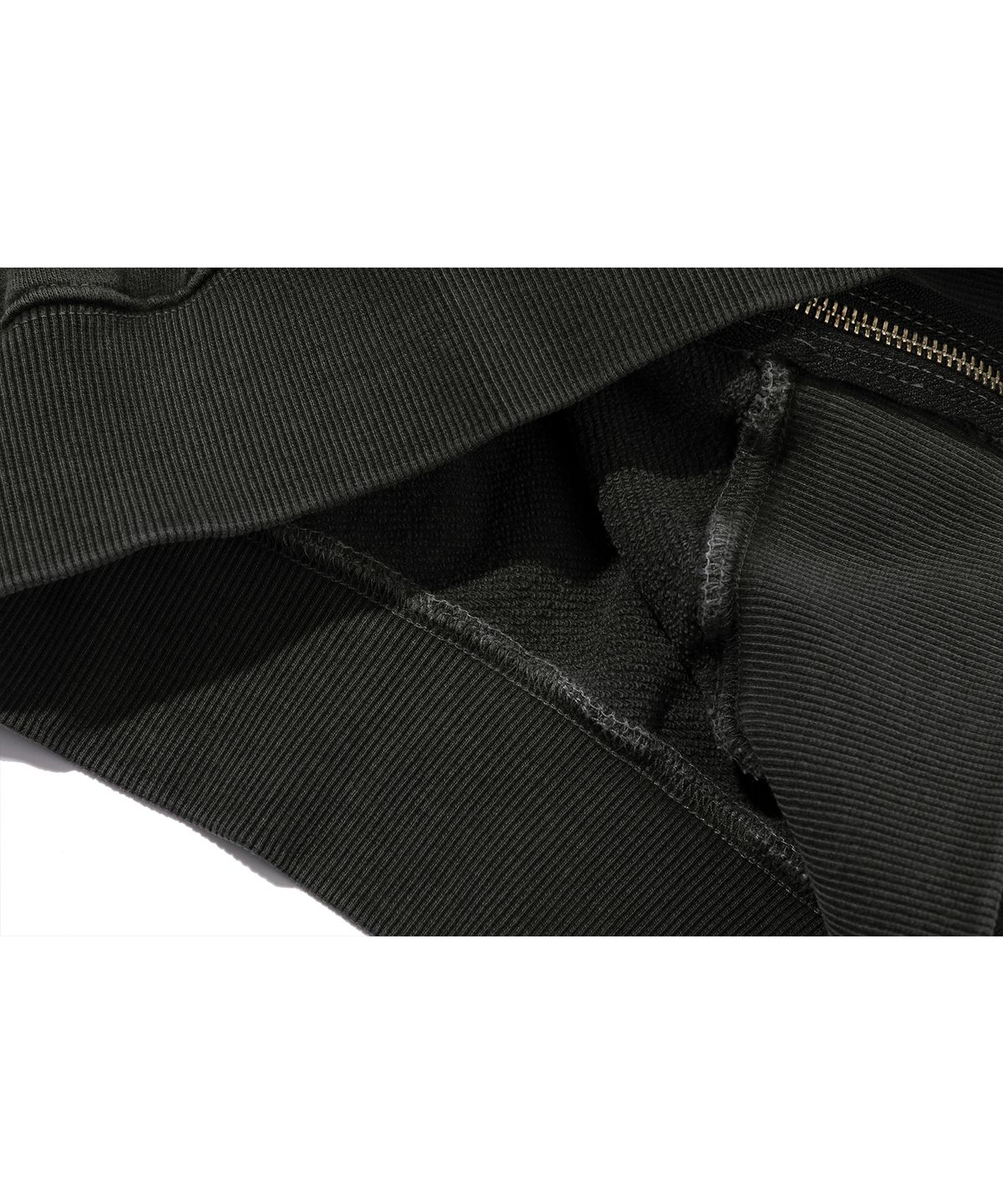 이퓨원트(IFYOUWANT) 2 WAY BUNNY CROP pigment HOOD ZIPUP smokeblack
