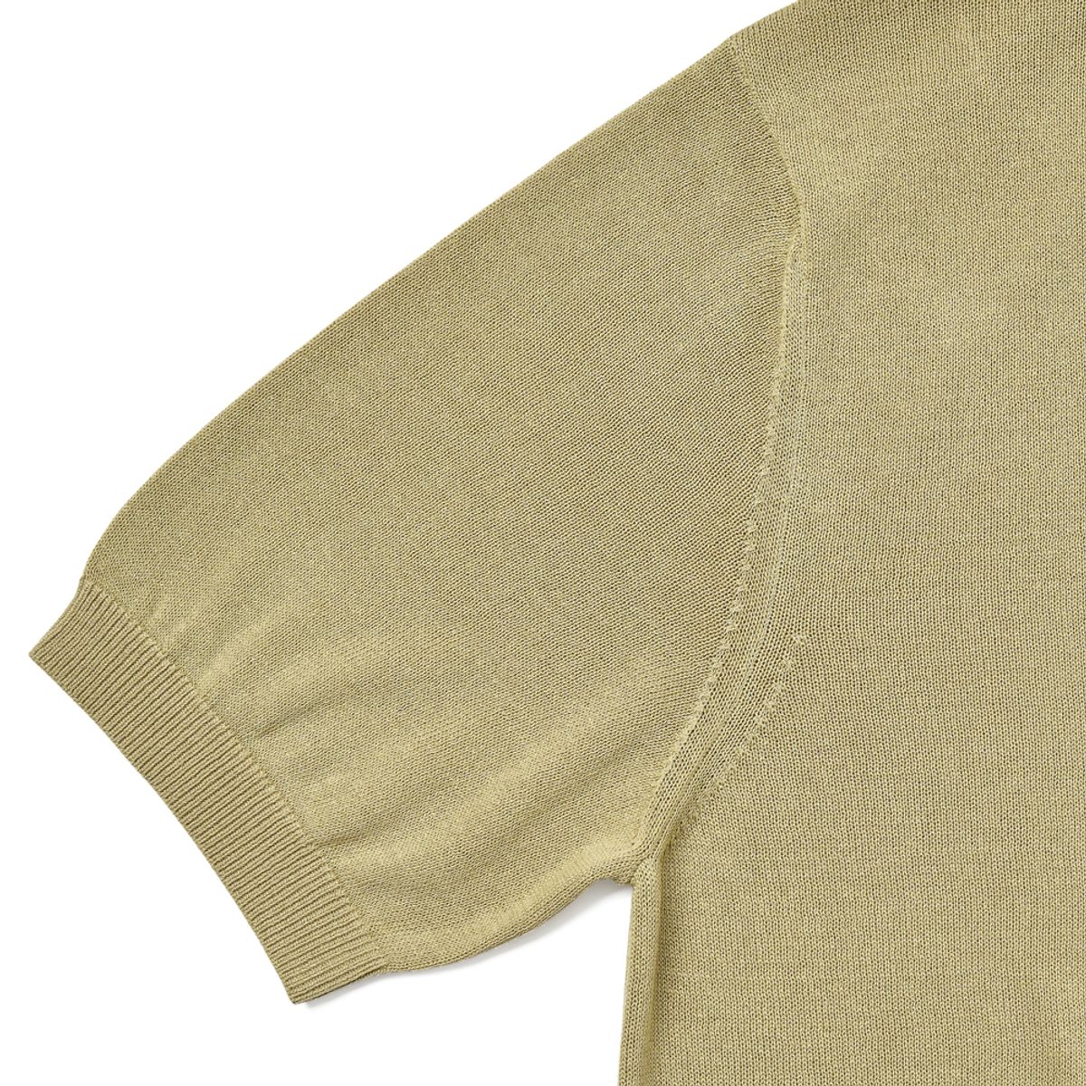 베르노(VERNO) Linen like open collar knit Olive