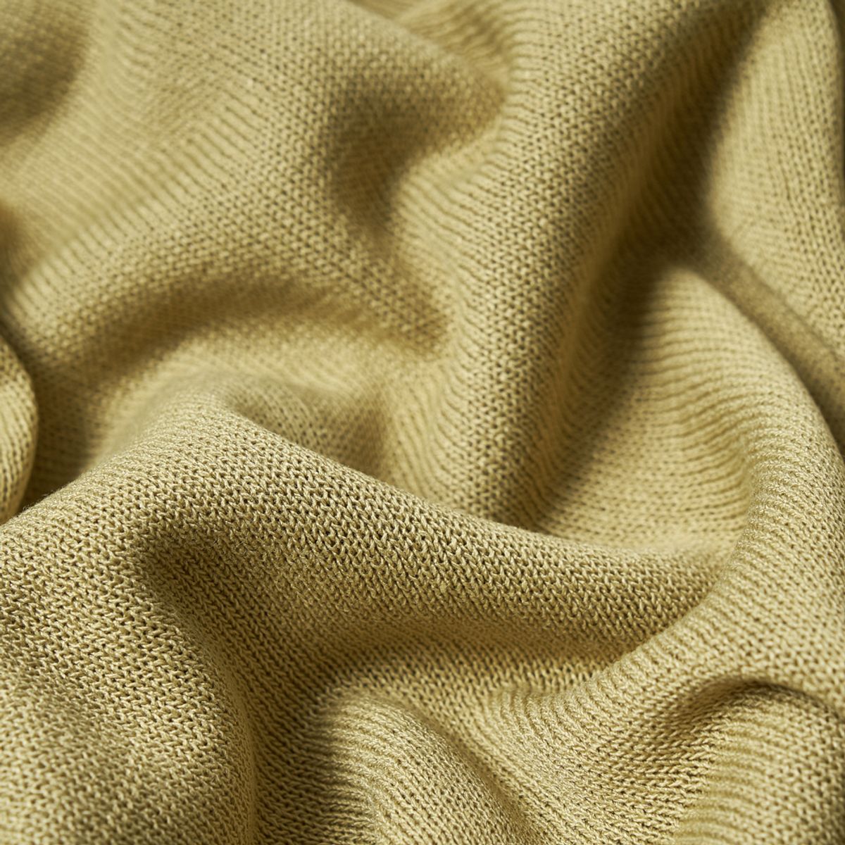 베르노(VERNO) Linen like open collar knit Olive