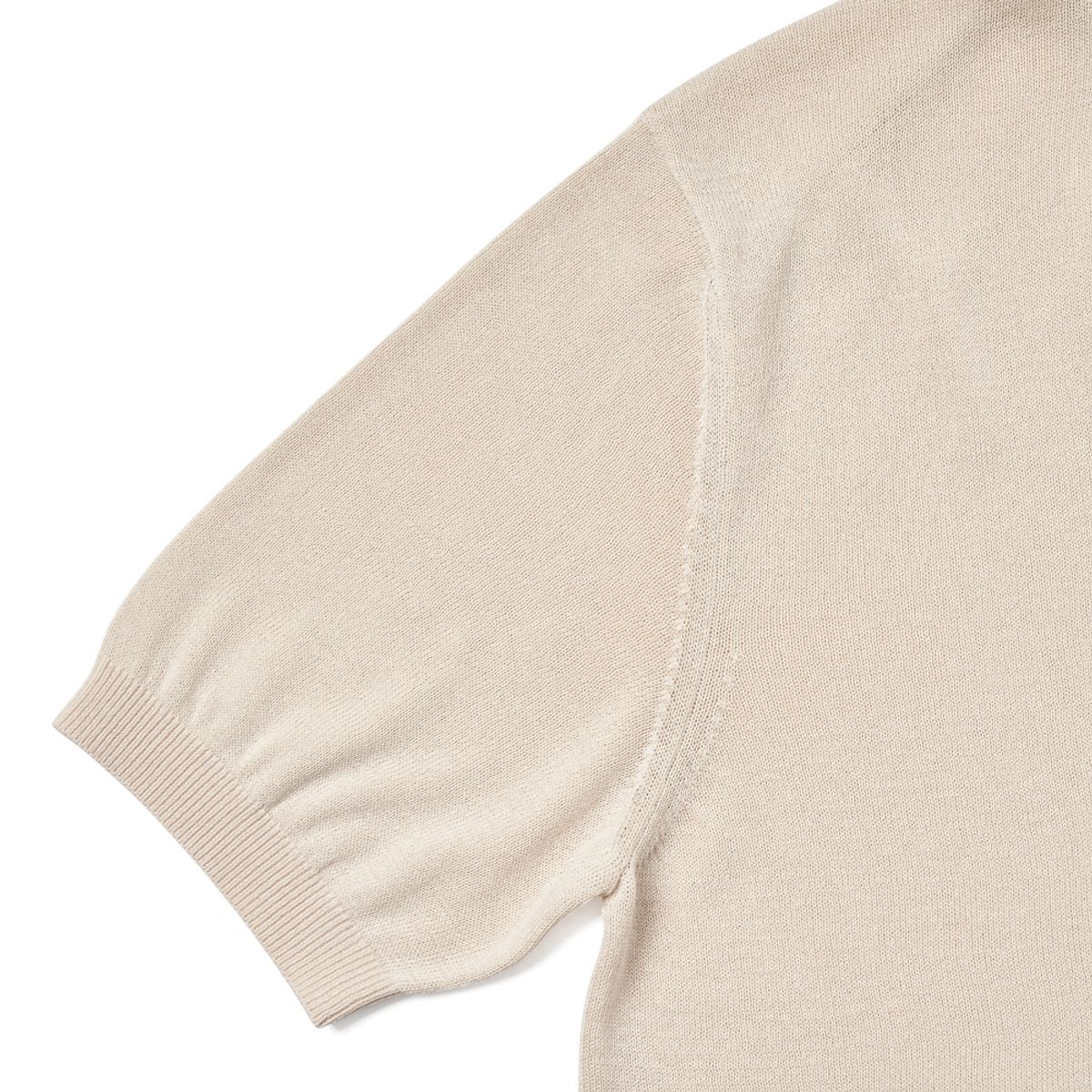 베르노(VERNO) Linen like open collar knit Ivory