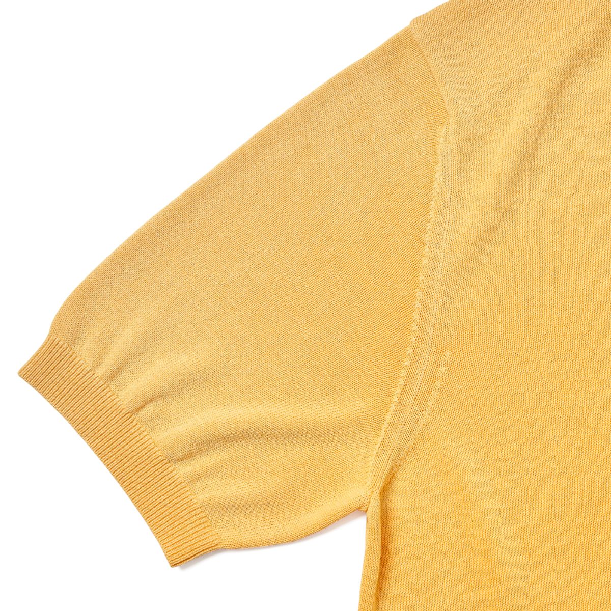 베르노(VERNO) Linen like open collar knit Yellow