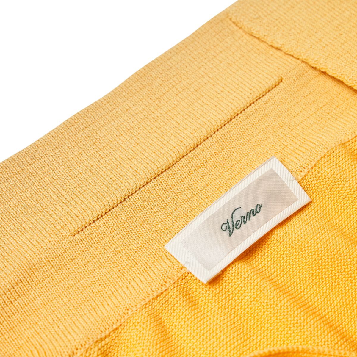 베르노(VERNO) Linen like open collar knit Yellow