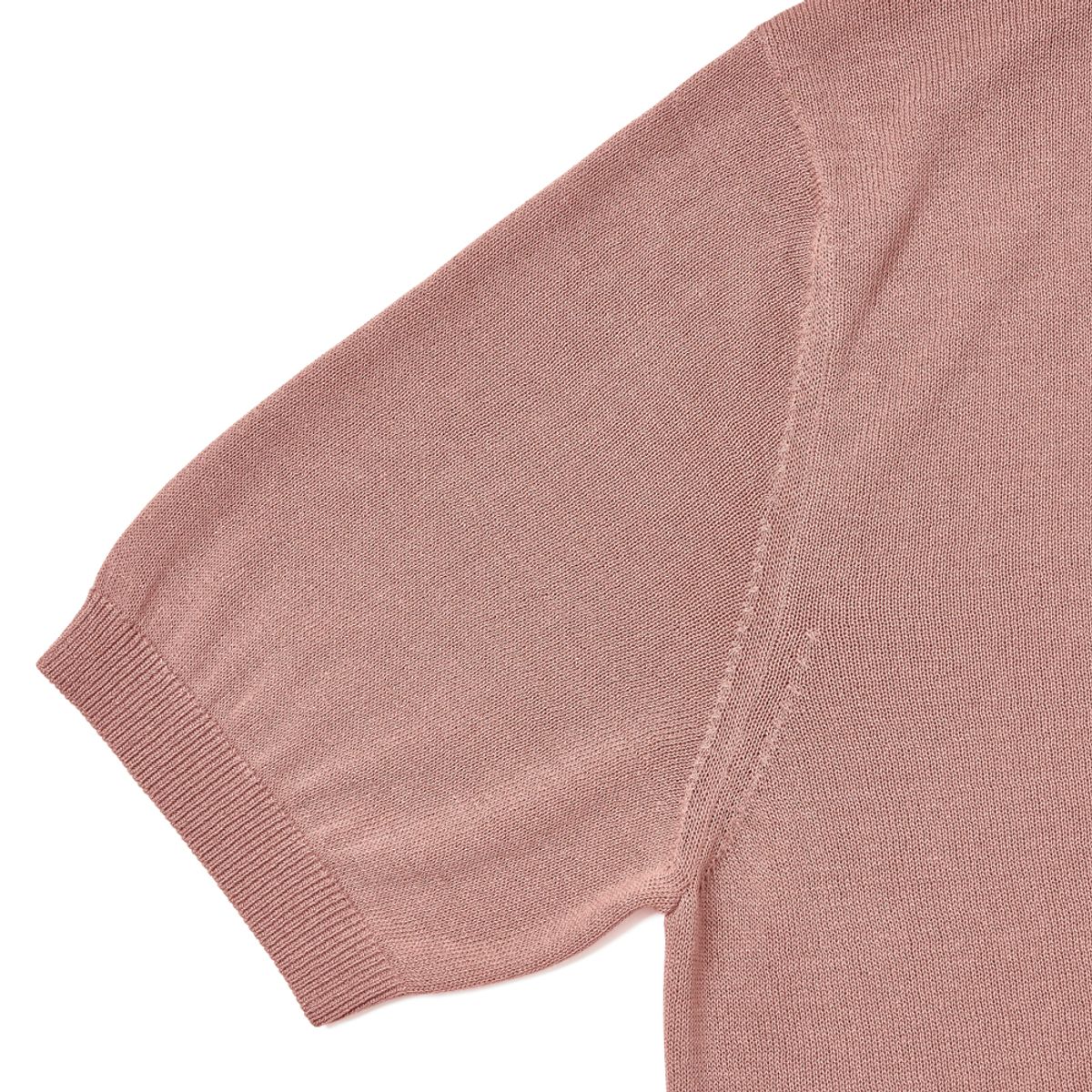 베르노(VERNO) Linen like open collar knit Pink