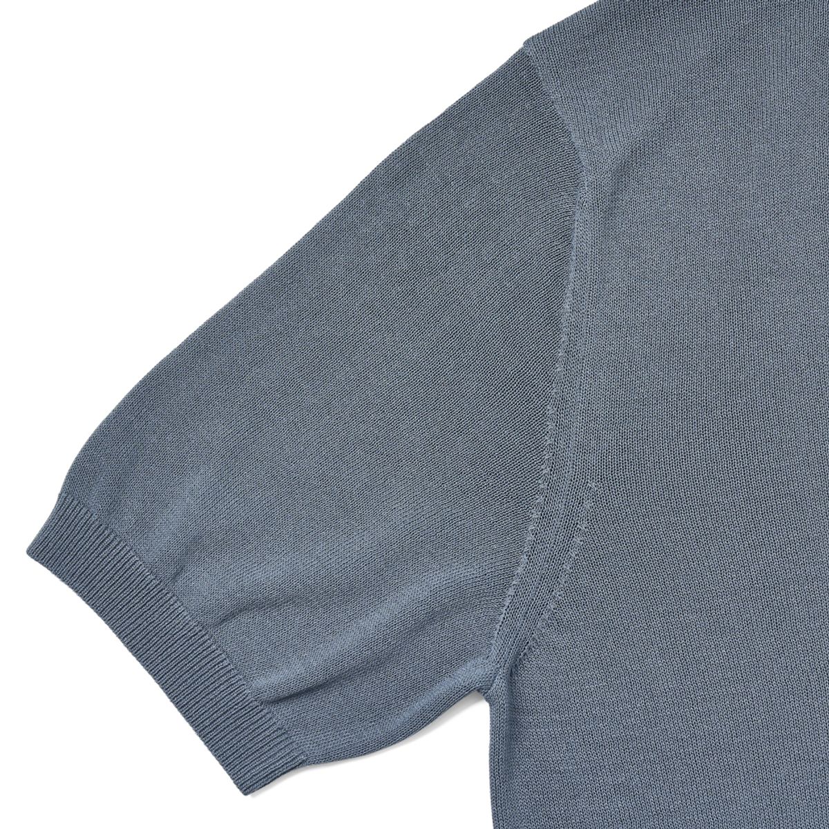 베르노(VERNO) Linen like open collar knit Blue